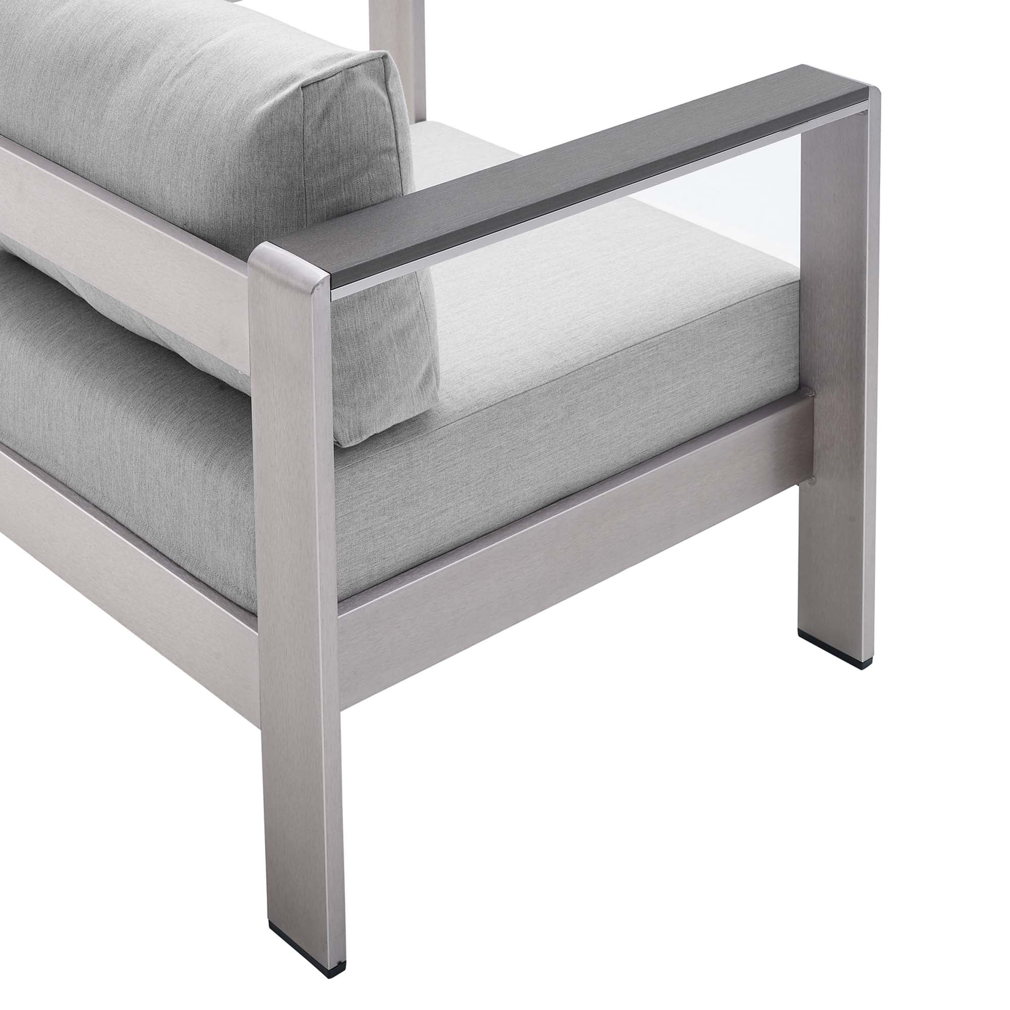 Shore 4 Piece Sunbrella Fabric Outdoor Patio Aluminum Set by Modway - Image 10