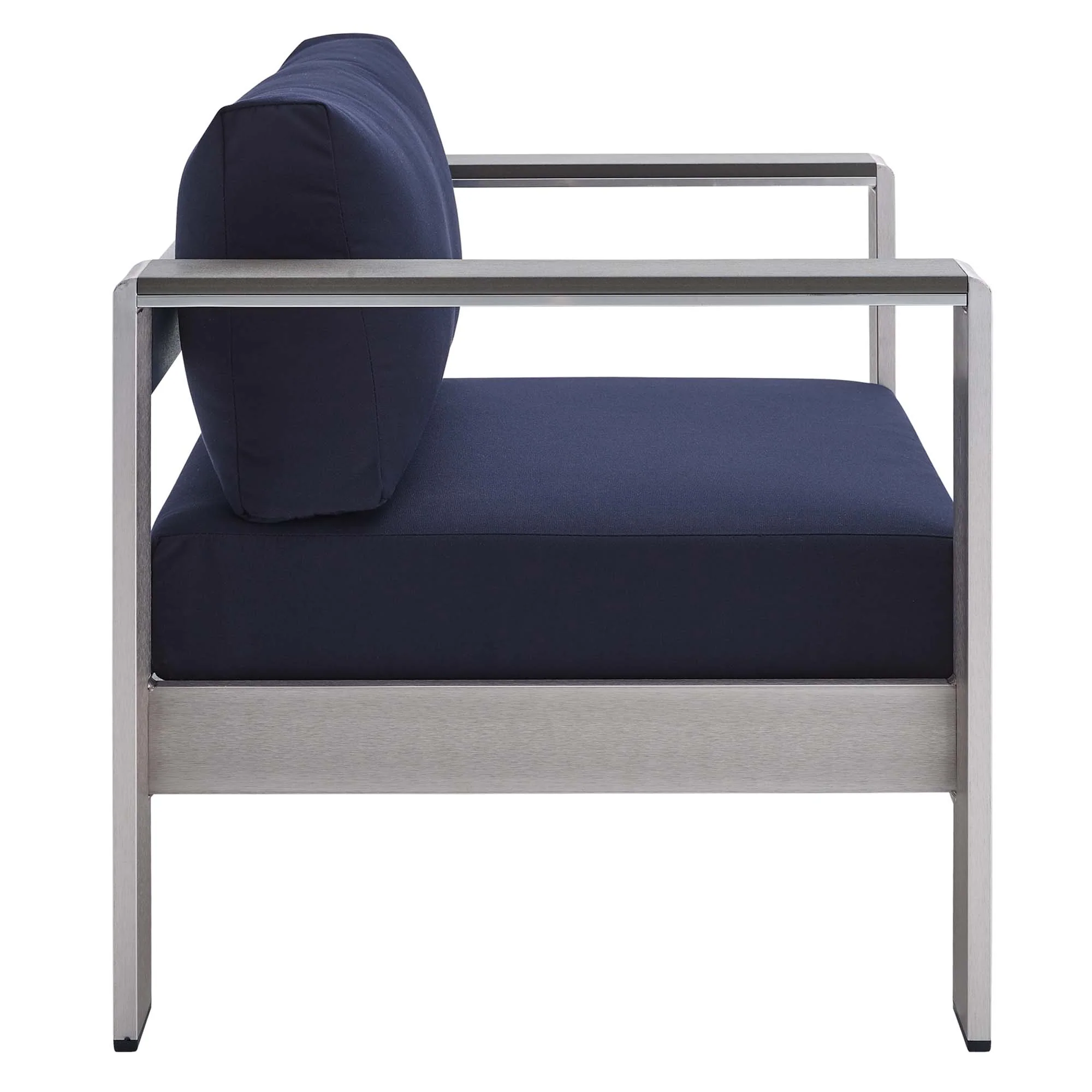 Shore 4 Piece Sunbrella Fabric Outdoor Patio Aluminum Set by Modway - Image 3