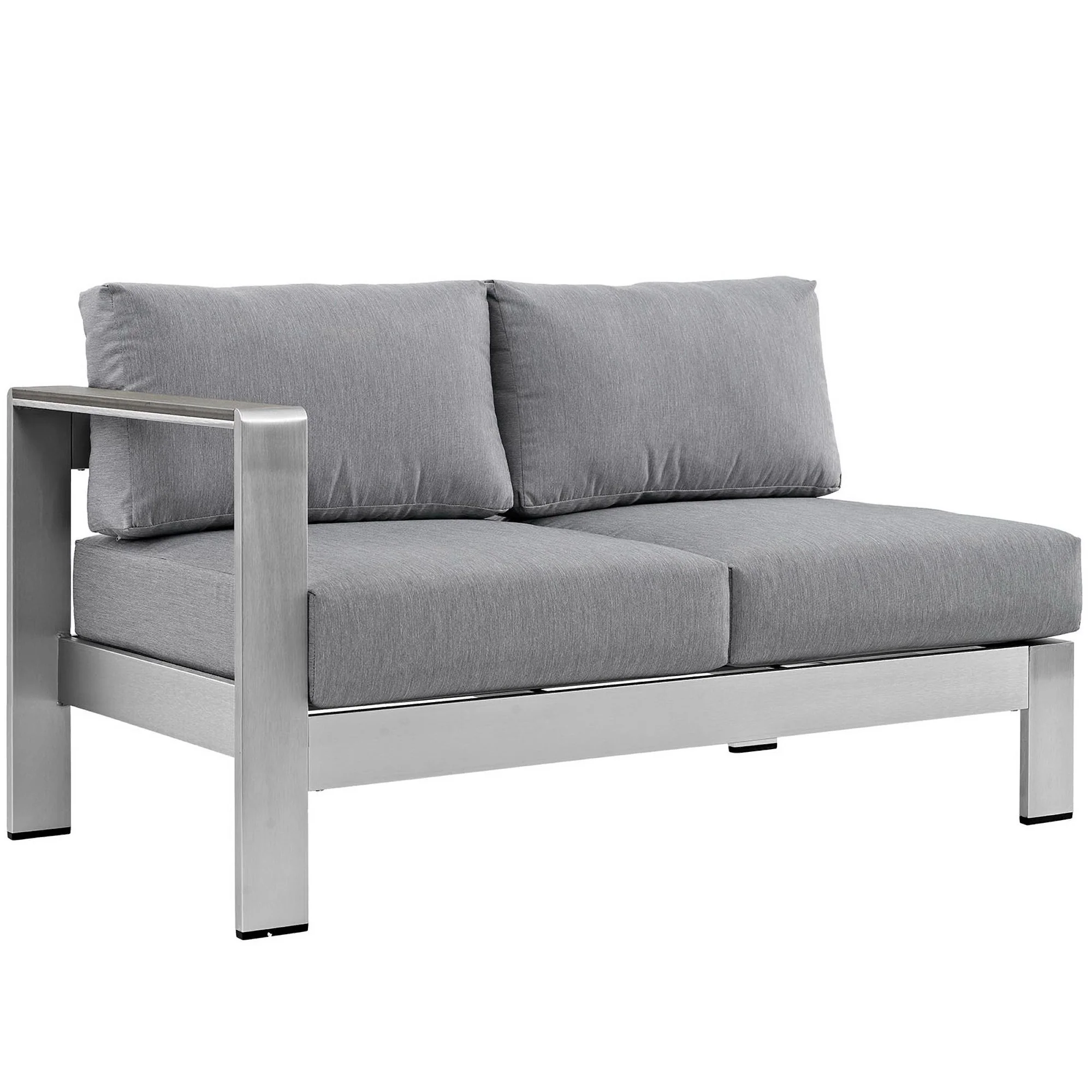 Shore 5 Piece Outdoor Patio Aluminum Sectional Sofa Set by Modway - Image 2