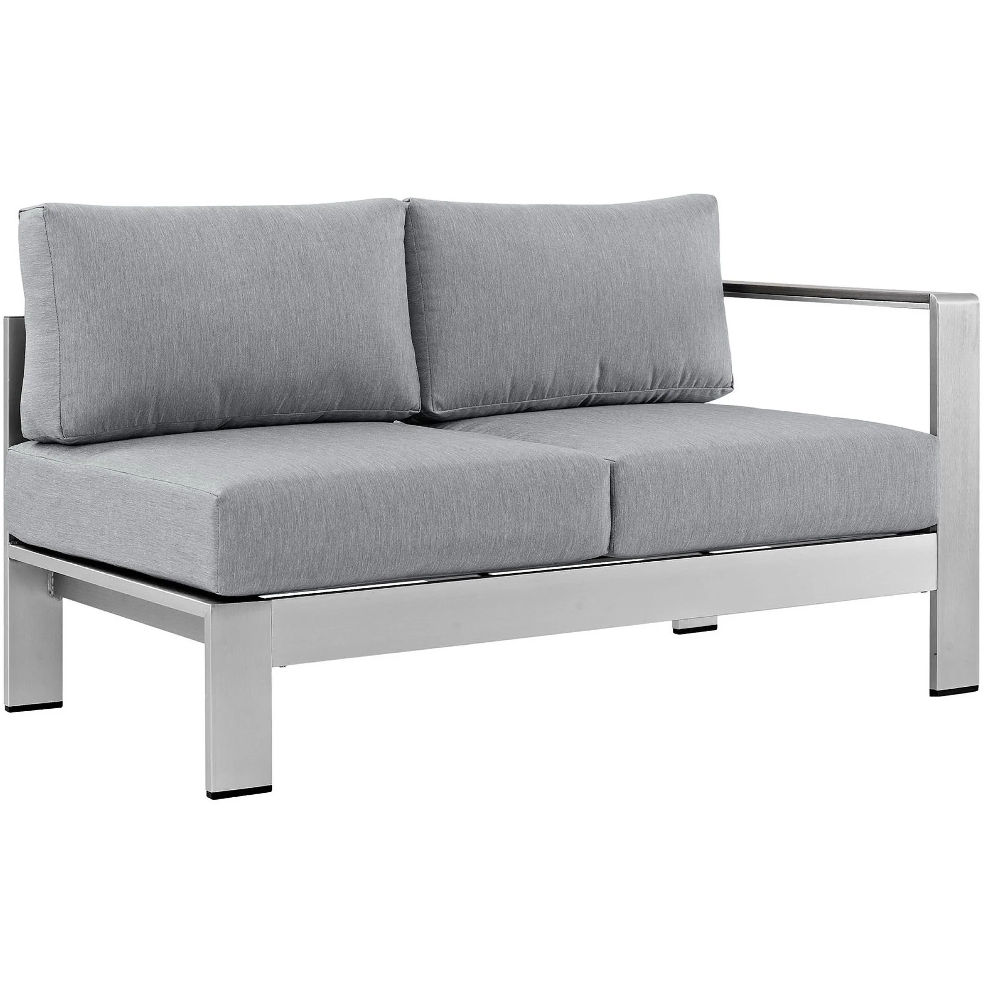 Shore 6 Piece Outdoor Patio Aluminum Sectional Sofa Set by Modway - Image 3