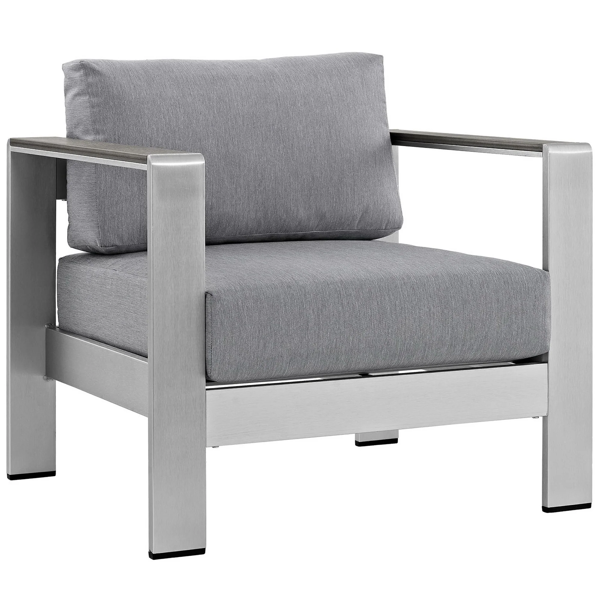 Shore 6 Piece Outdoor Patio Aluminum Sectional Sofa Set by Modway - Image 4