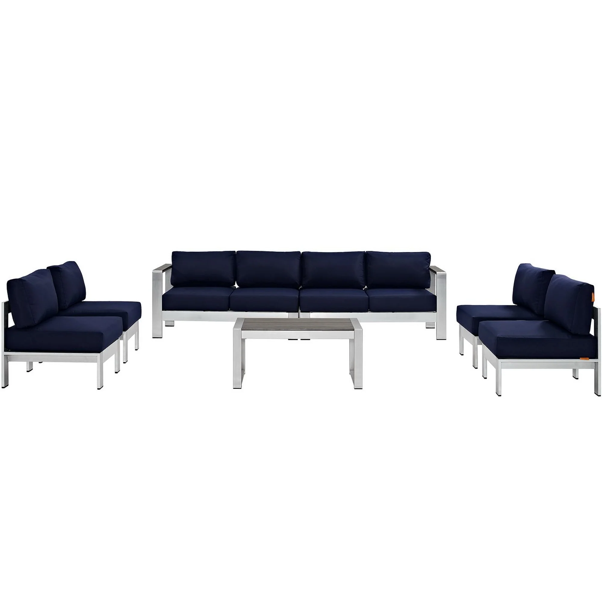 Shore 7 Piece Outdoor Patio Sectional Sofa Set by Modway - Image 13