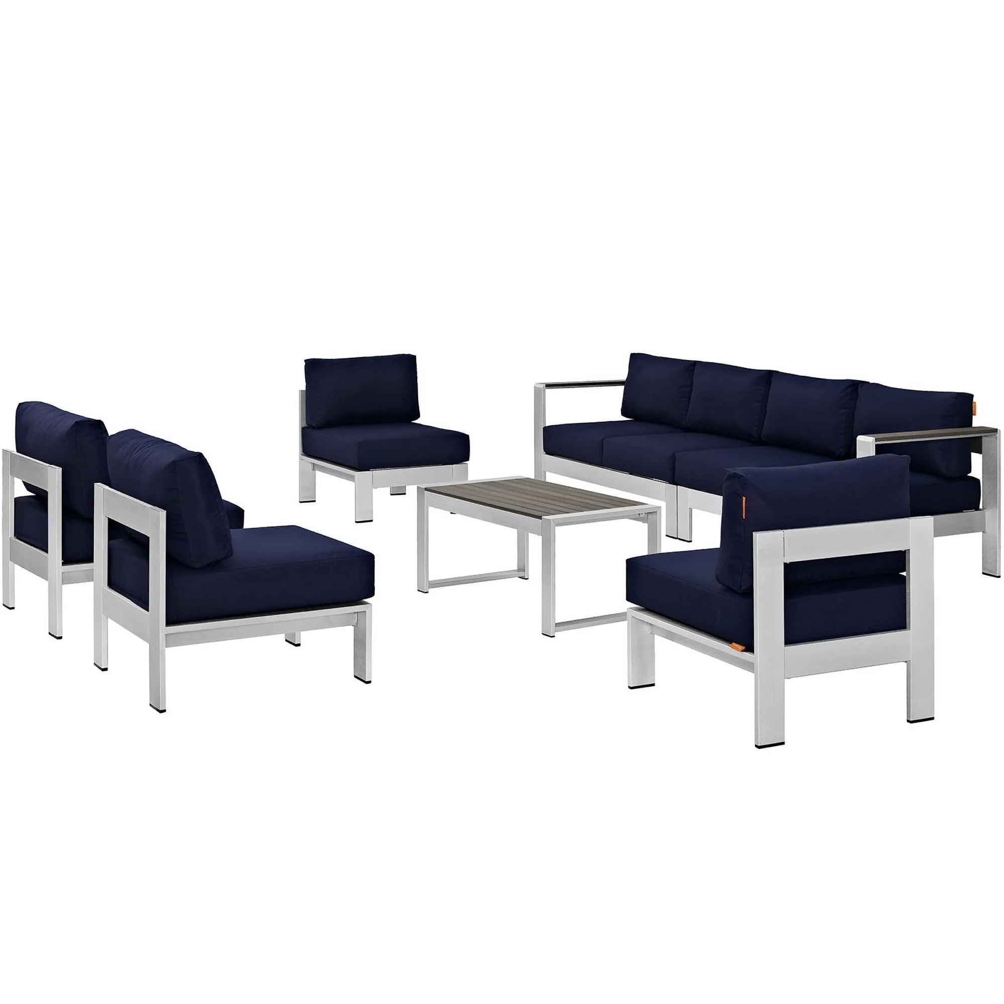 Shore 7 Piece Outdoor Patio Sectional Sofa Set by Modway - Image 14