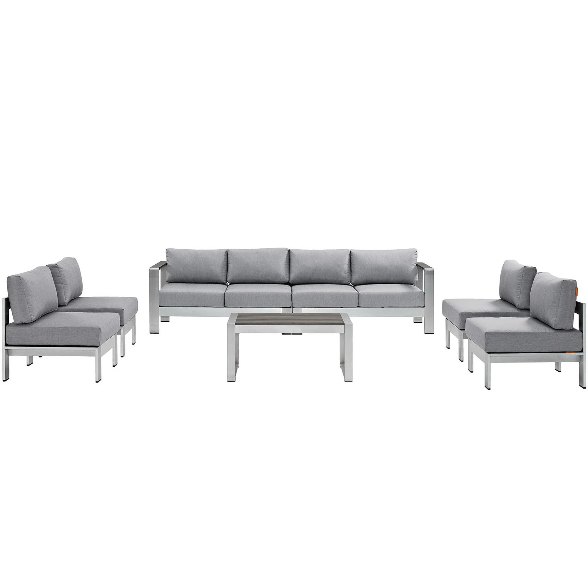 Shore 7 Piece Outdoor Patio Sectional Sofa Set by Modway - Image 2