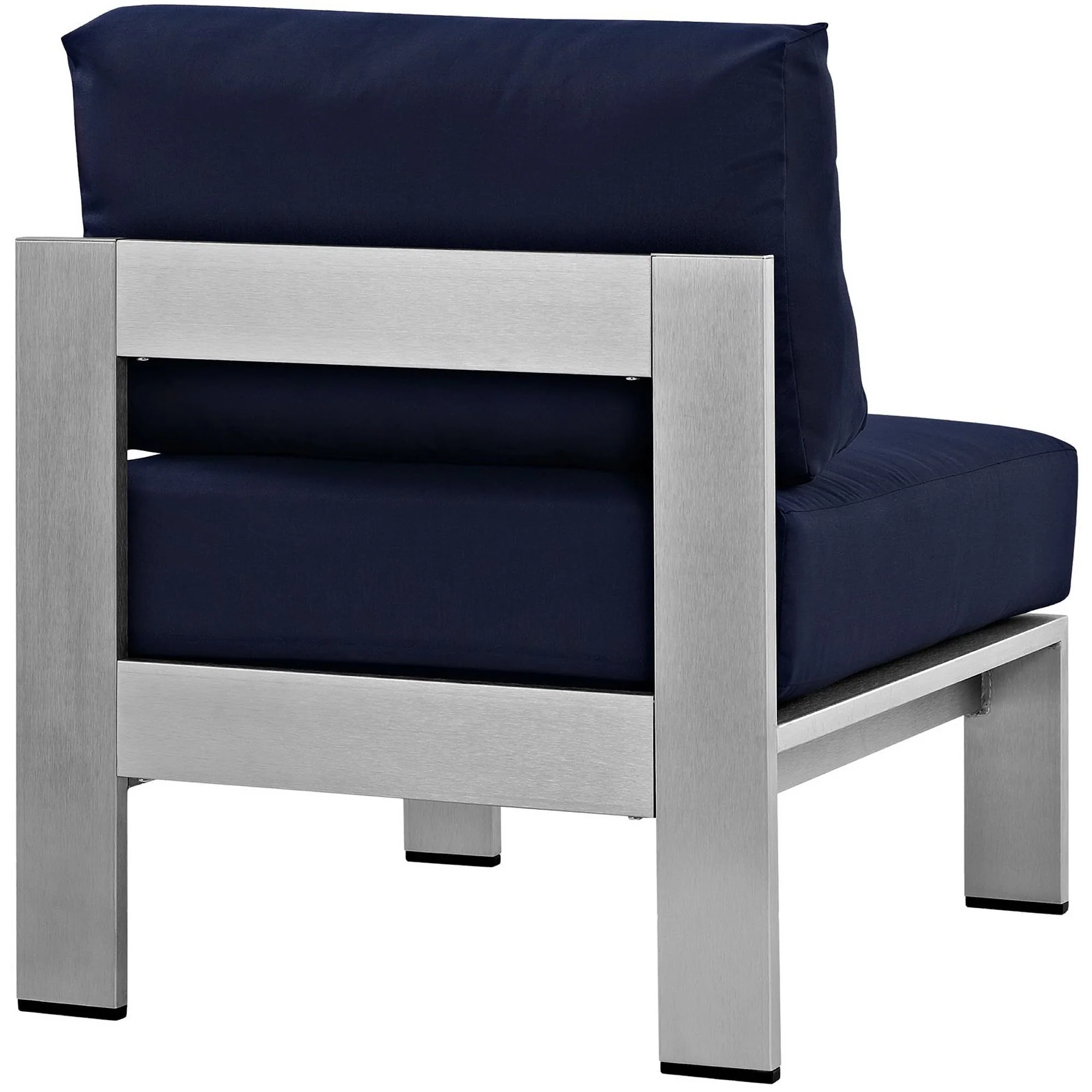 Shore Armless Outdoor Patio Aluminum Chair by Modway - Image 3