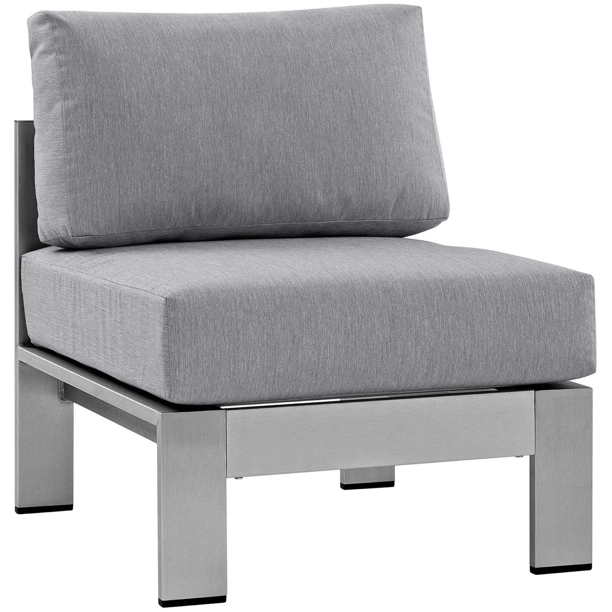 Shore Armless Outdoor Patio Aluminum Chair by Modway - Image 8