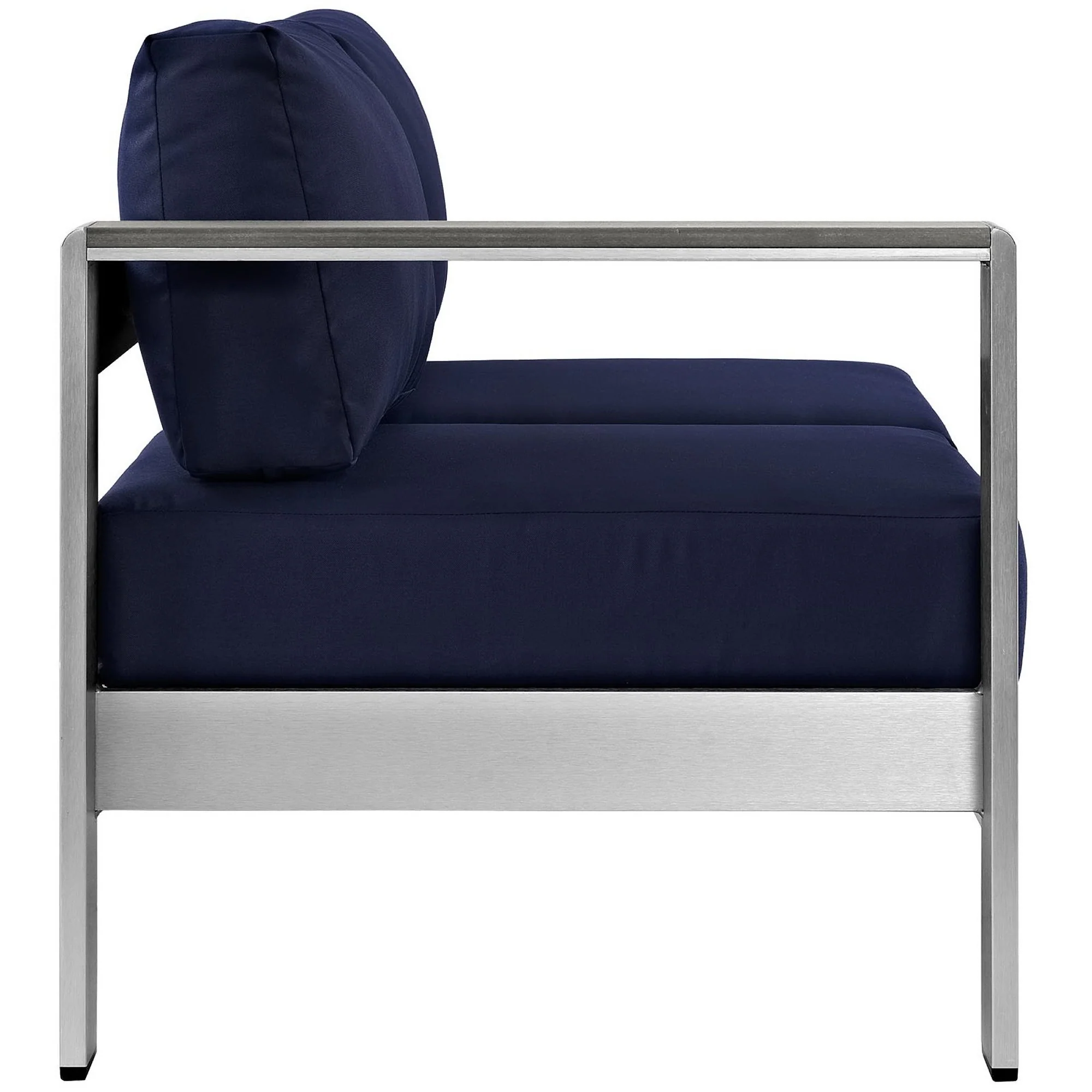Shore Left-Arm Corner Sectional Outdoor Patio Aluminum Loveseat - Image 7