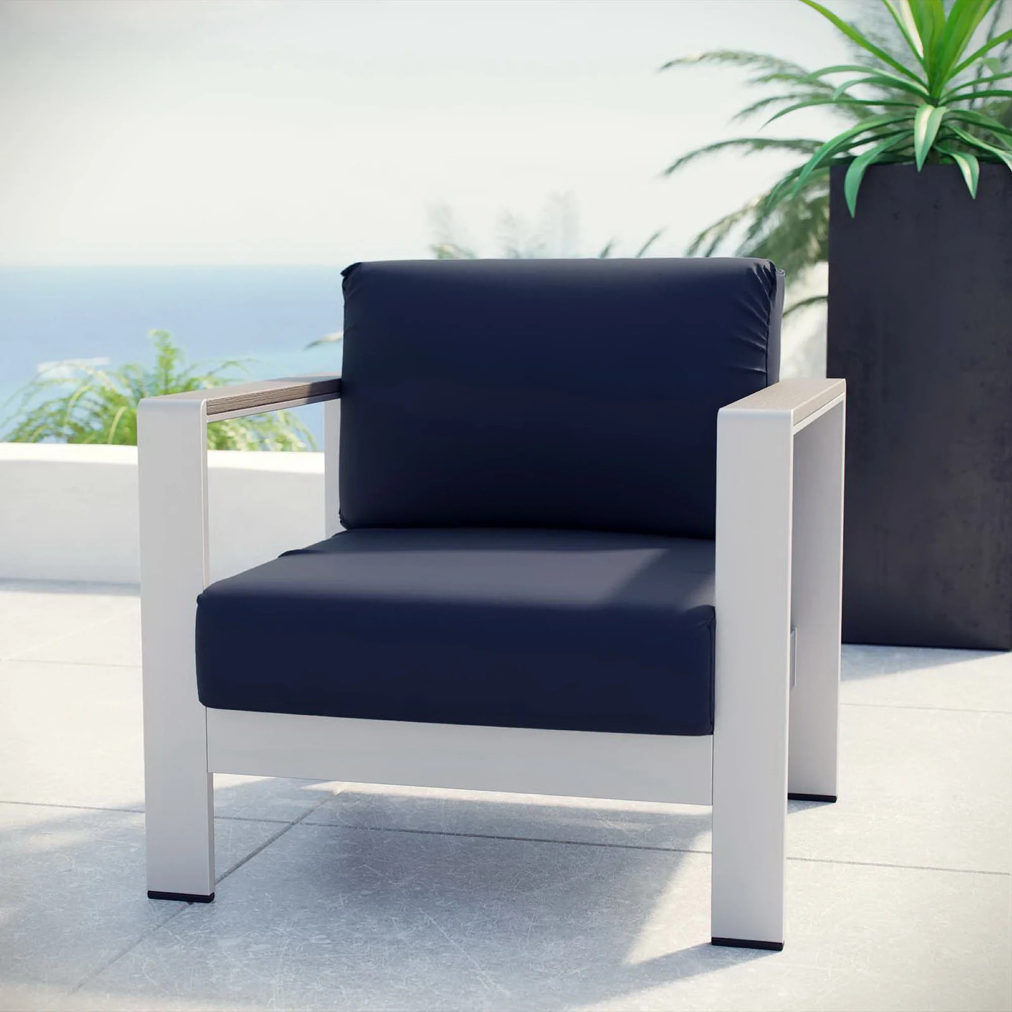 Shore Outdoor Patio Aluminum Armchair by Modway - Image 4
