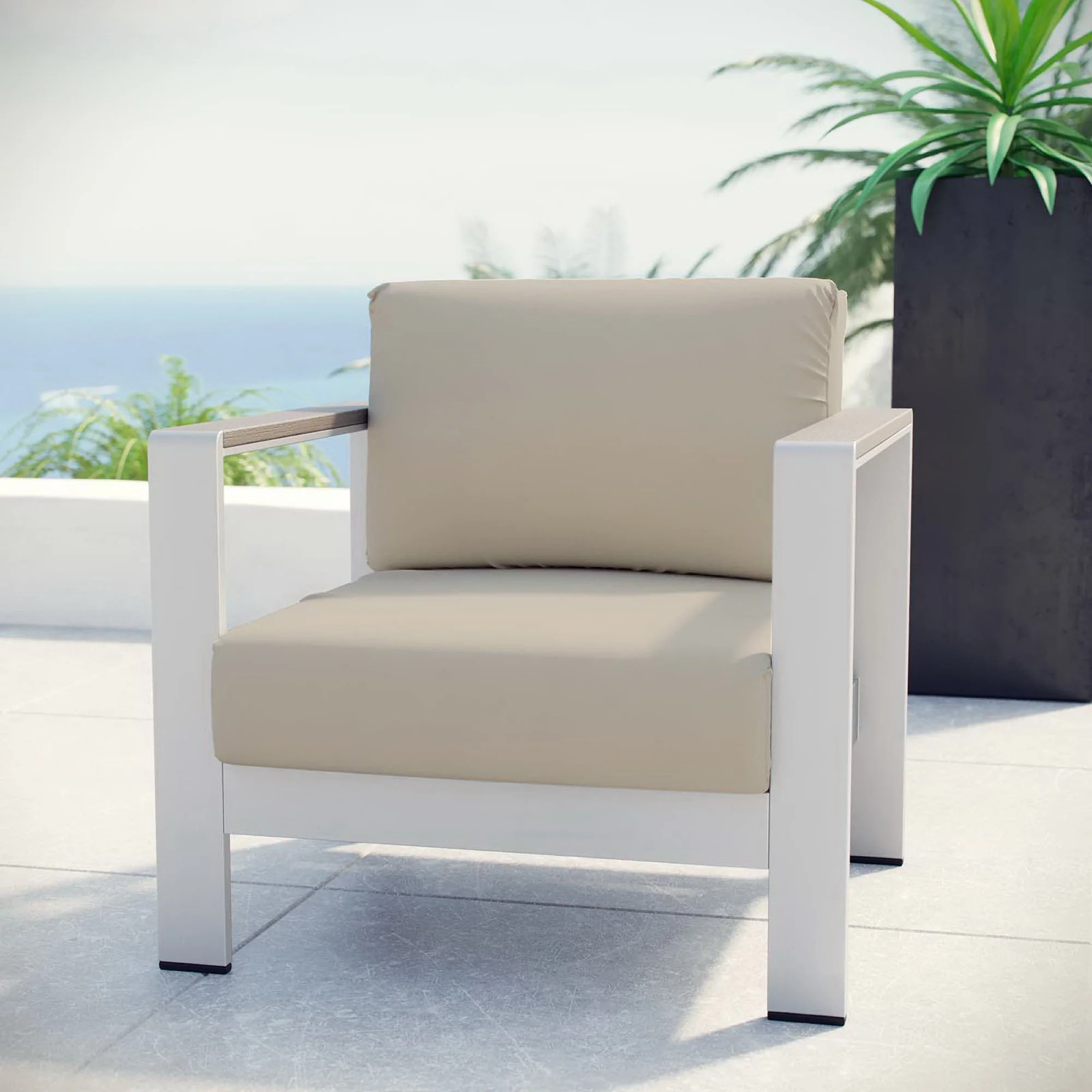 Shore Outdoor Patio Aluminum Armchair by Modway - Image 5