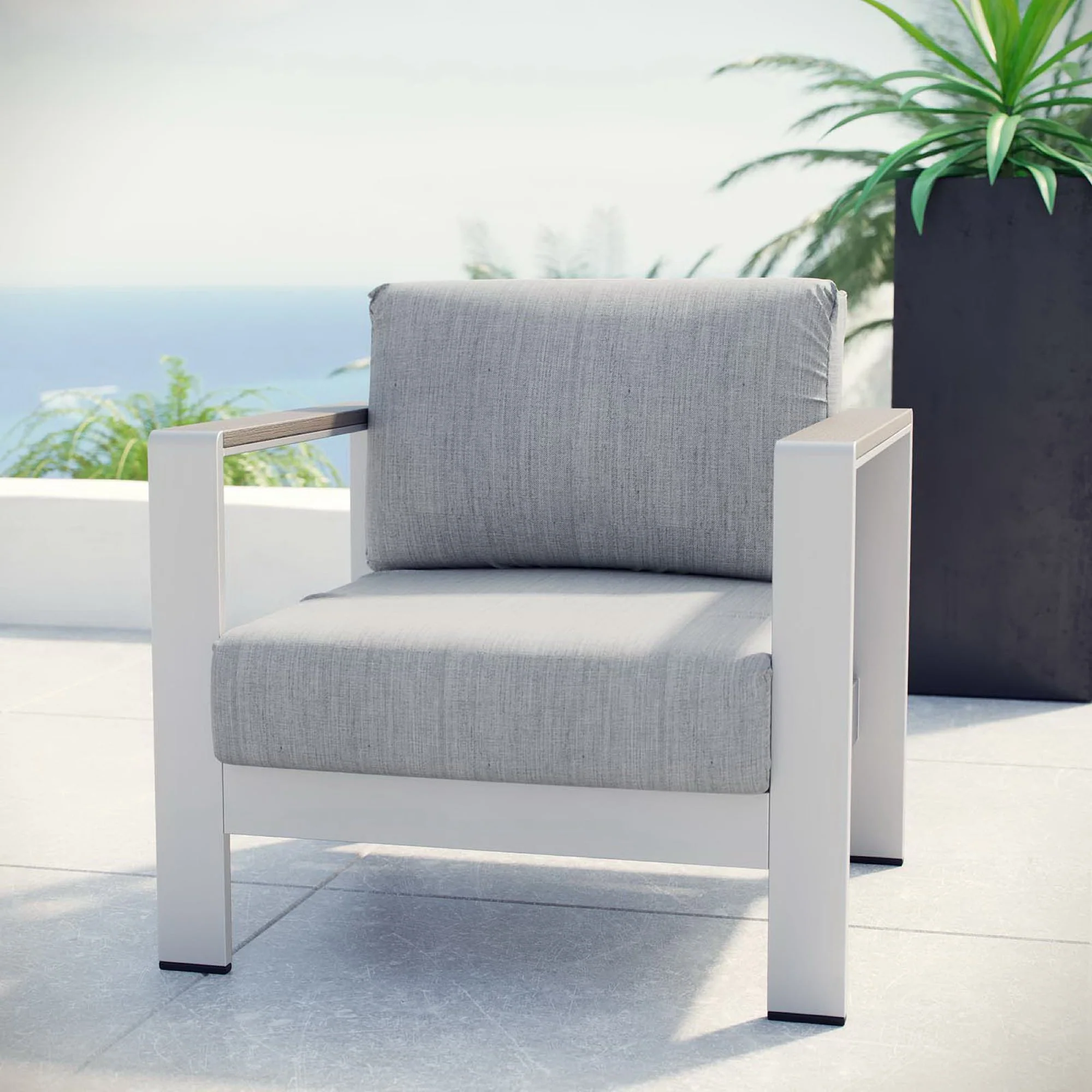 Shore Outdoor Patio Aluminum Armchair by Modway - Image 6