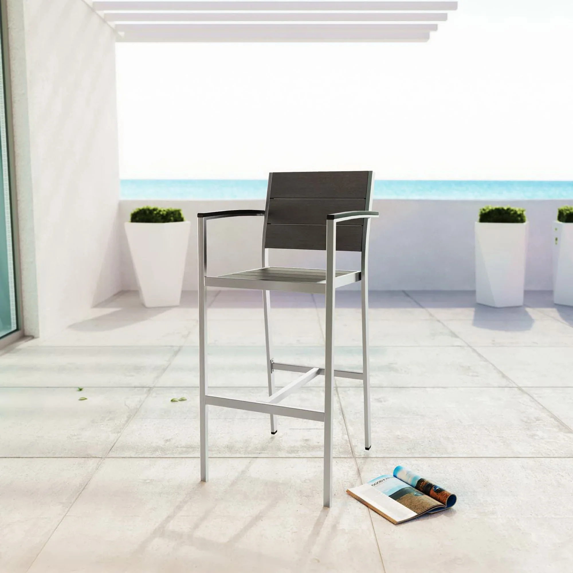 Shore Outdoor Patio Aluminum Bar Stool by Modway - Image 4