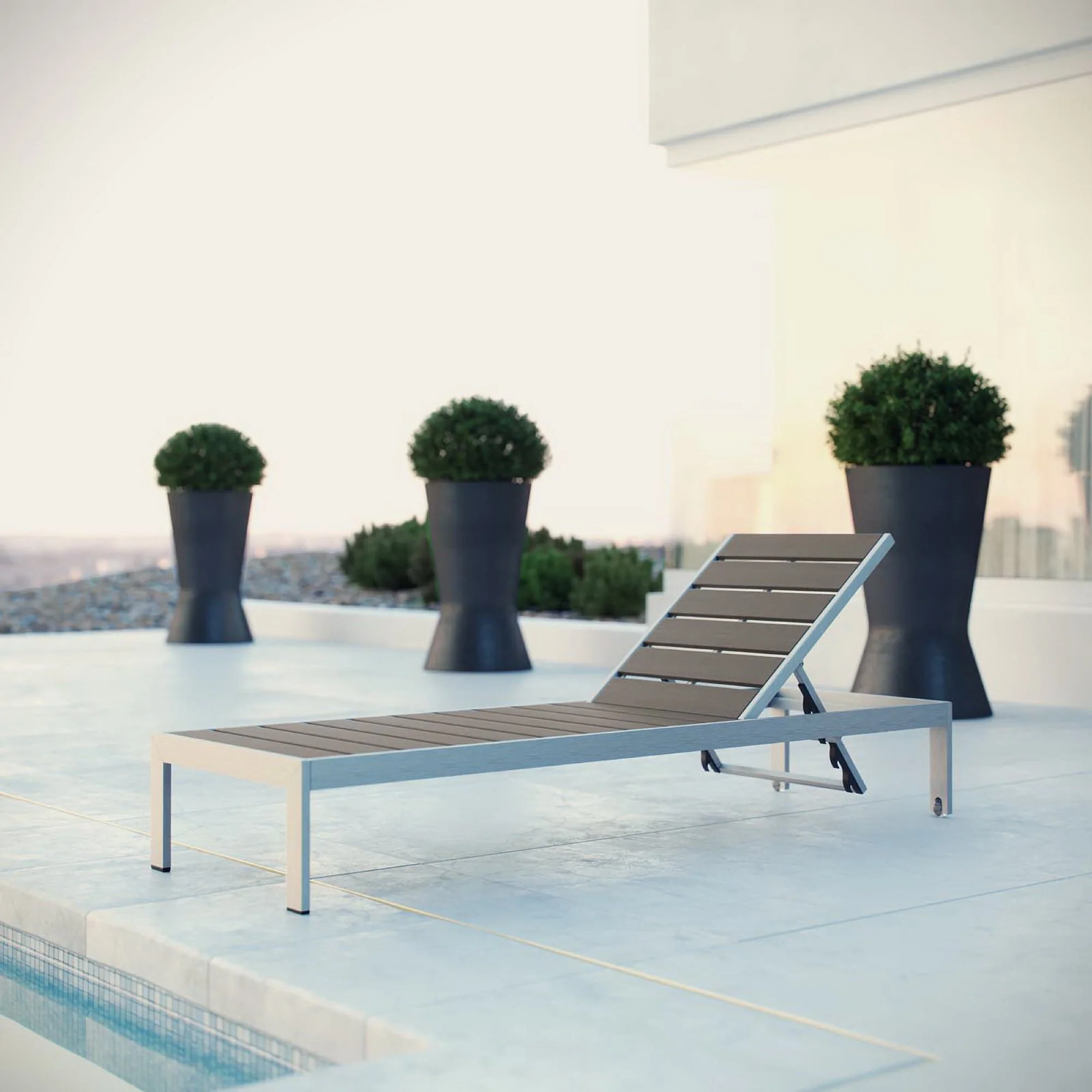 Shore Outdoor Patio Aluminum Chaise by Modway - Image 4