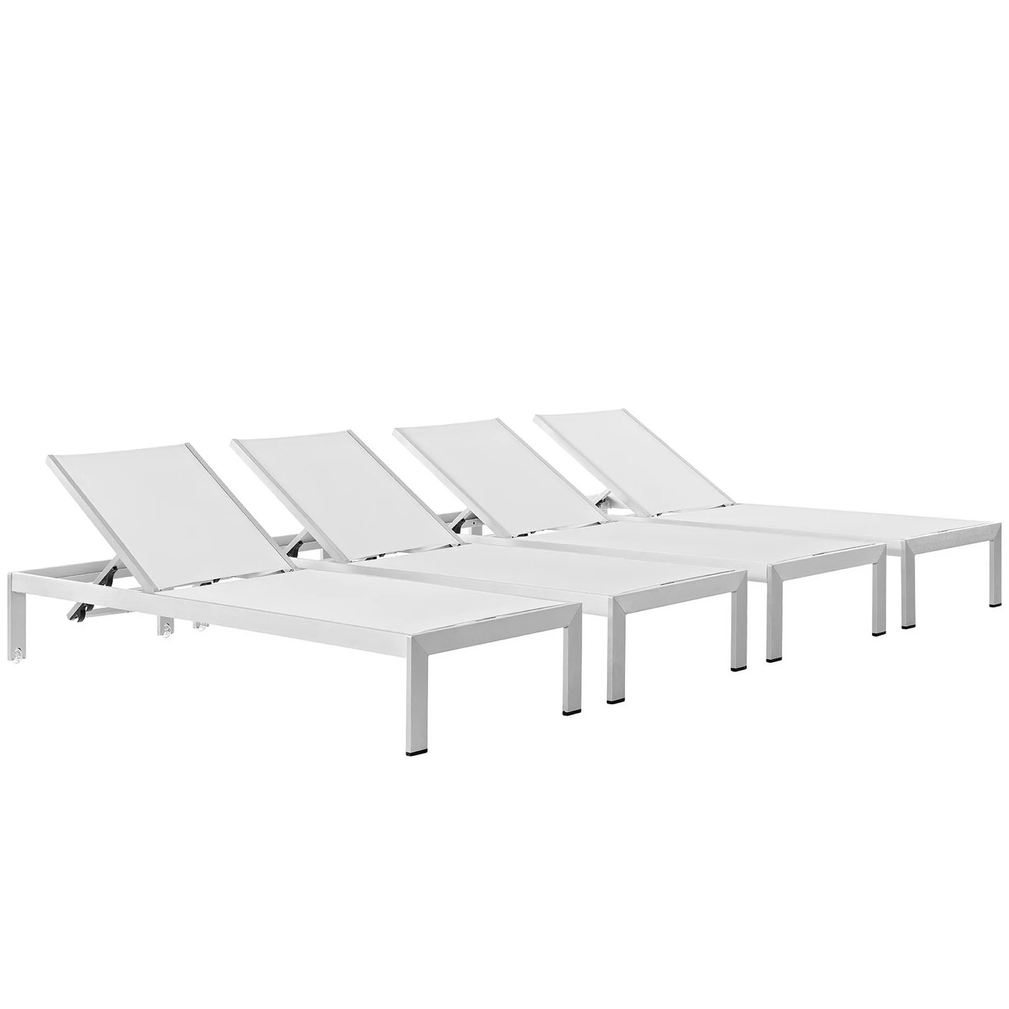 Shore Outdoor Patio Aluminum Chaise Set of 4 by Modway - Image 14