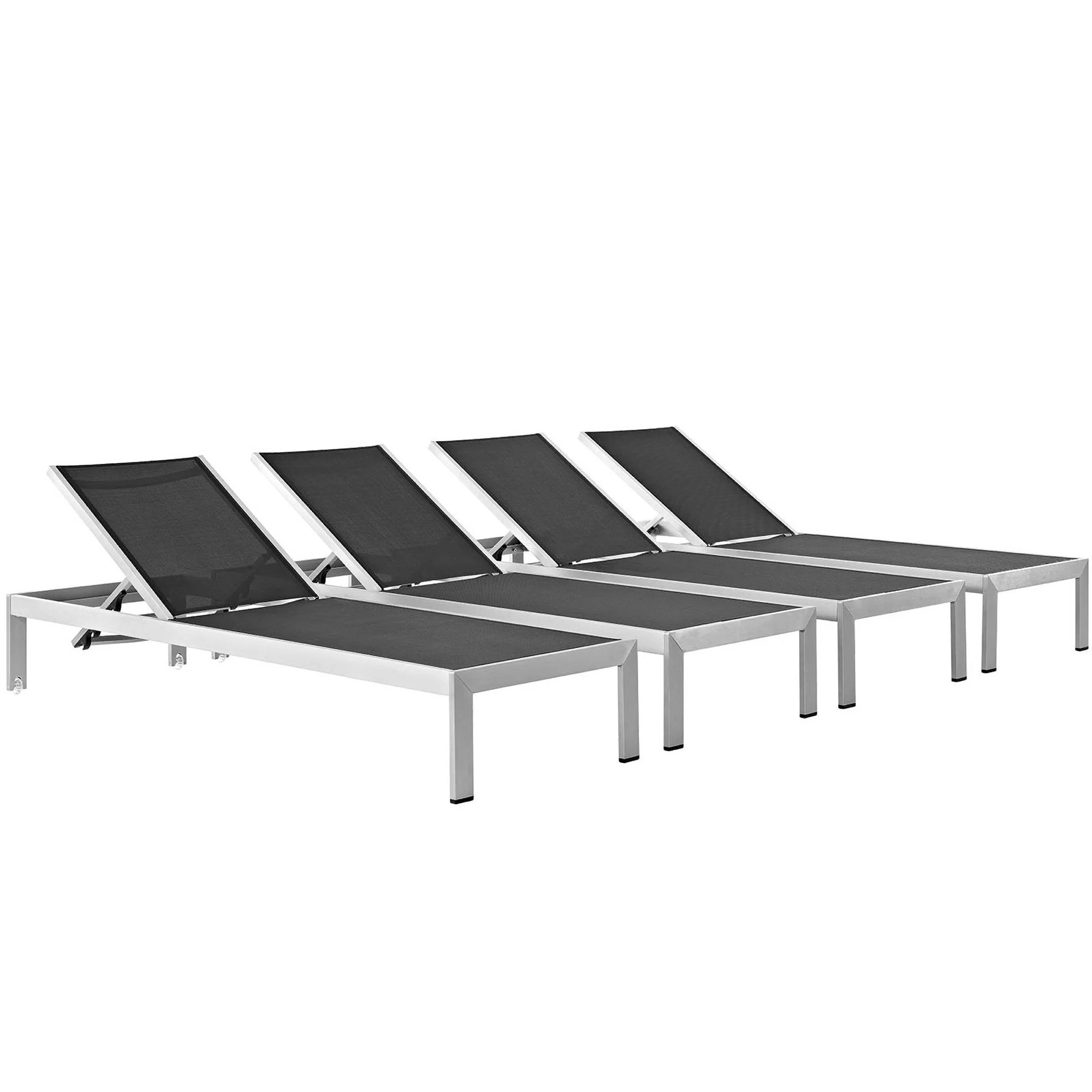 Shore Outdoor Patio Aluminum Chaise Set of 4 by Modway - Image 15