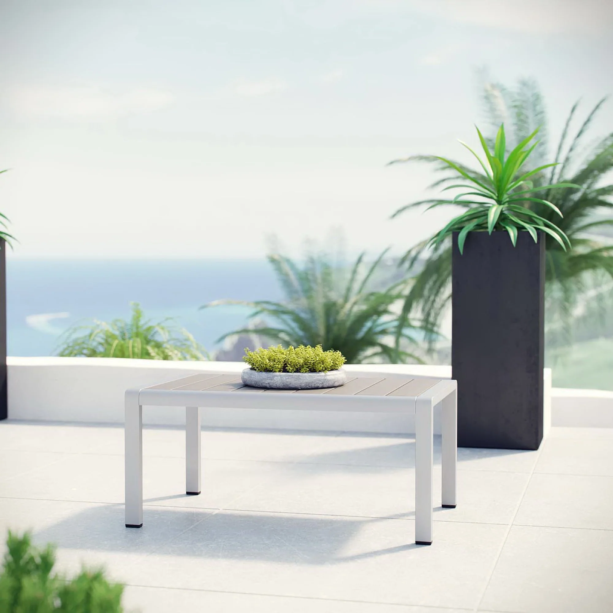 Shore Outdoor Patio Aluminum Coffee Table by Modway - Image 4
