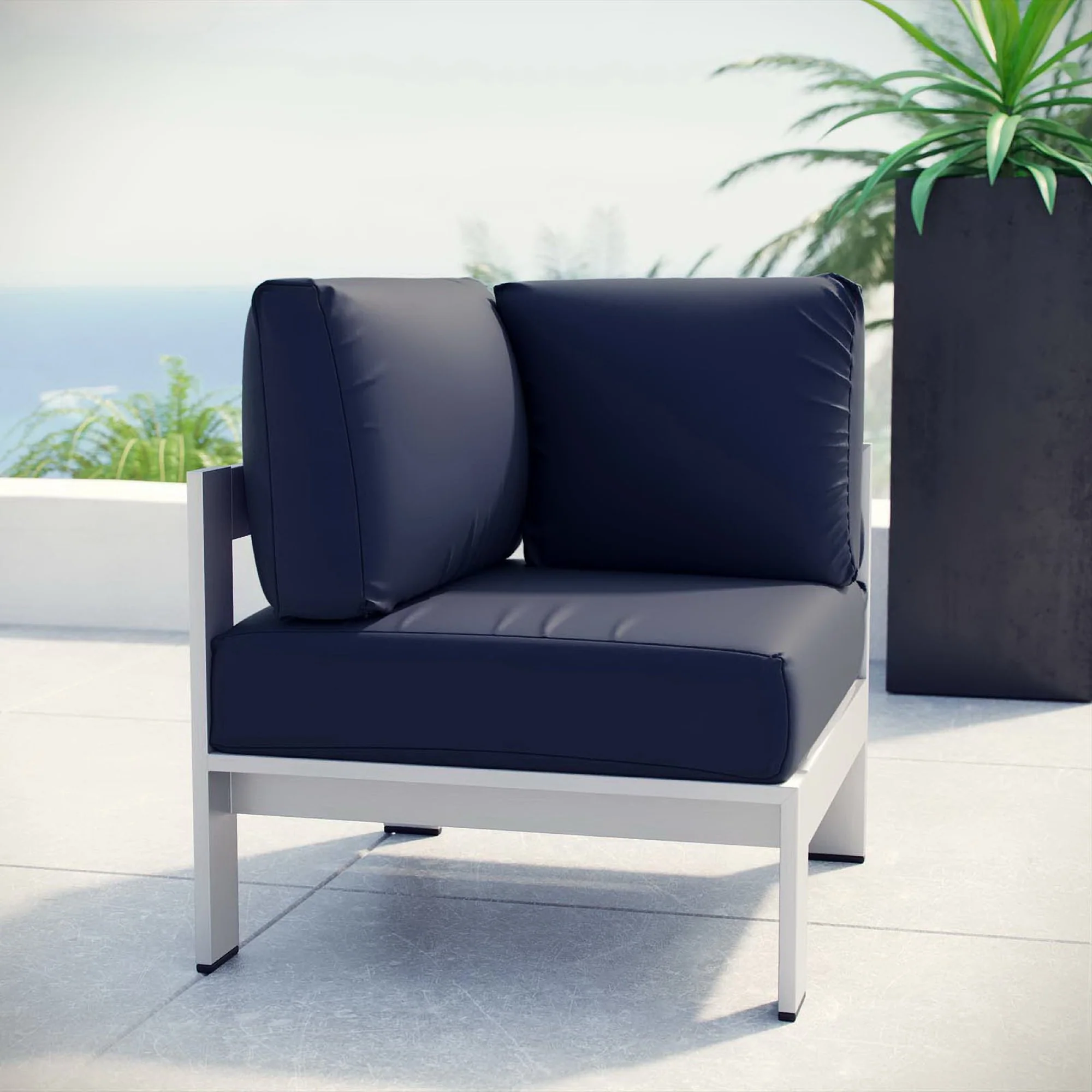Shore Outdoor Patio Aluminum Corner Sofa by Modway - Image 4