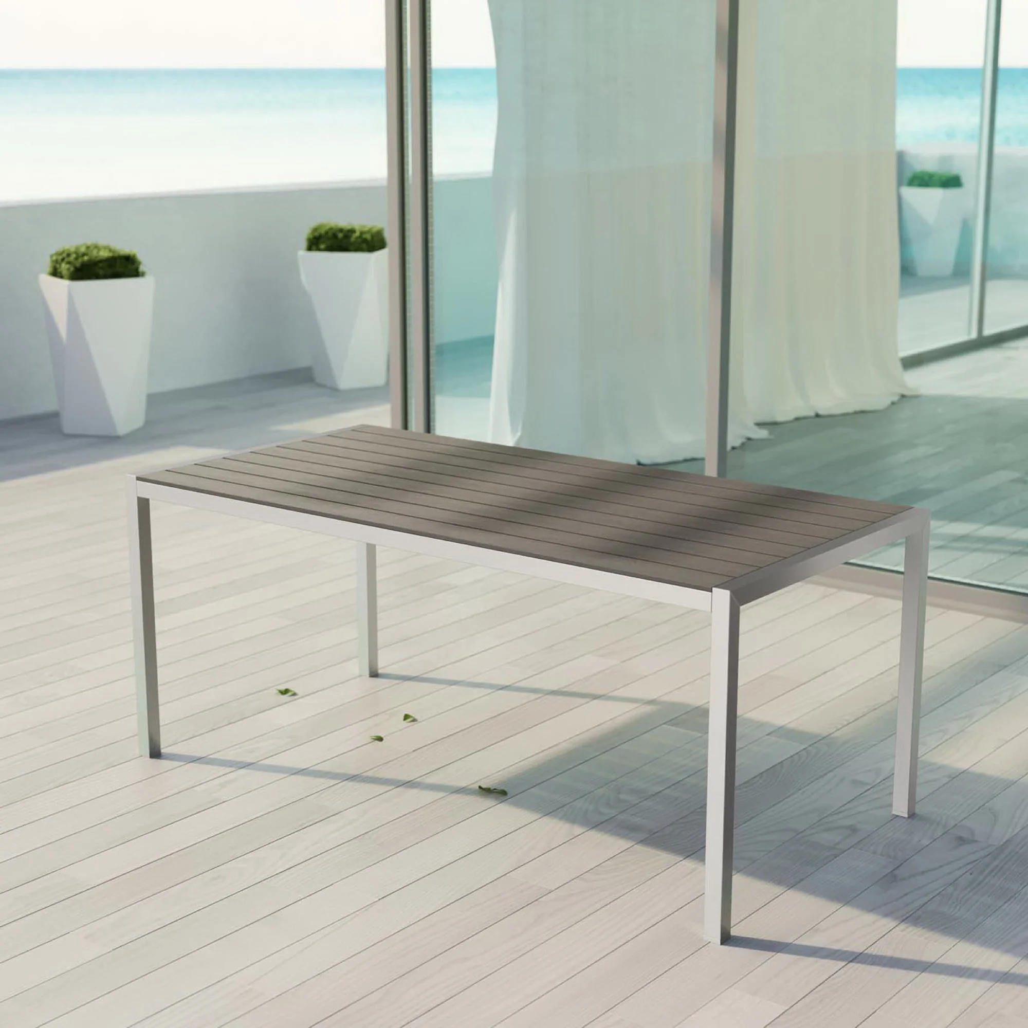 Shore Outdoor Patio Aluminum Dining Table by Modway - Image 4