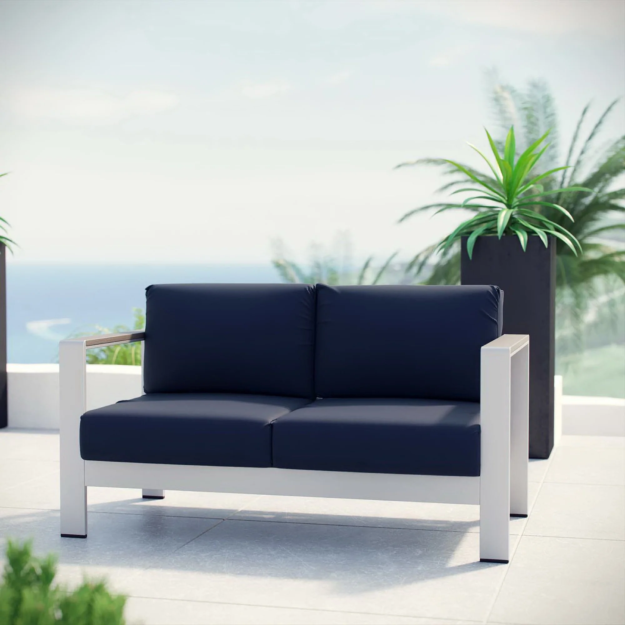 Shore Outdoor Patio Aluminum Loveseat by Modway - Image 5
