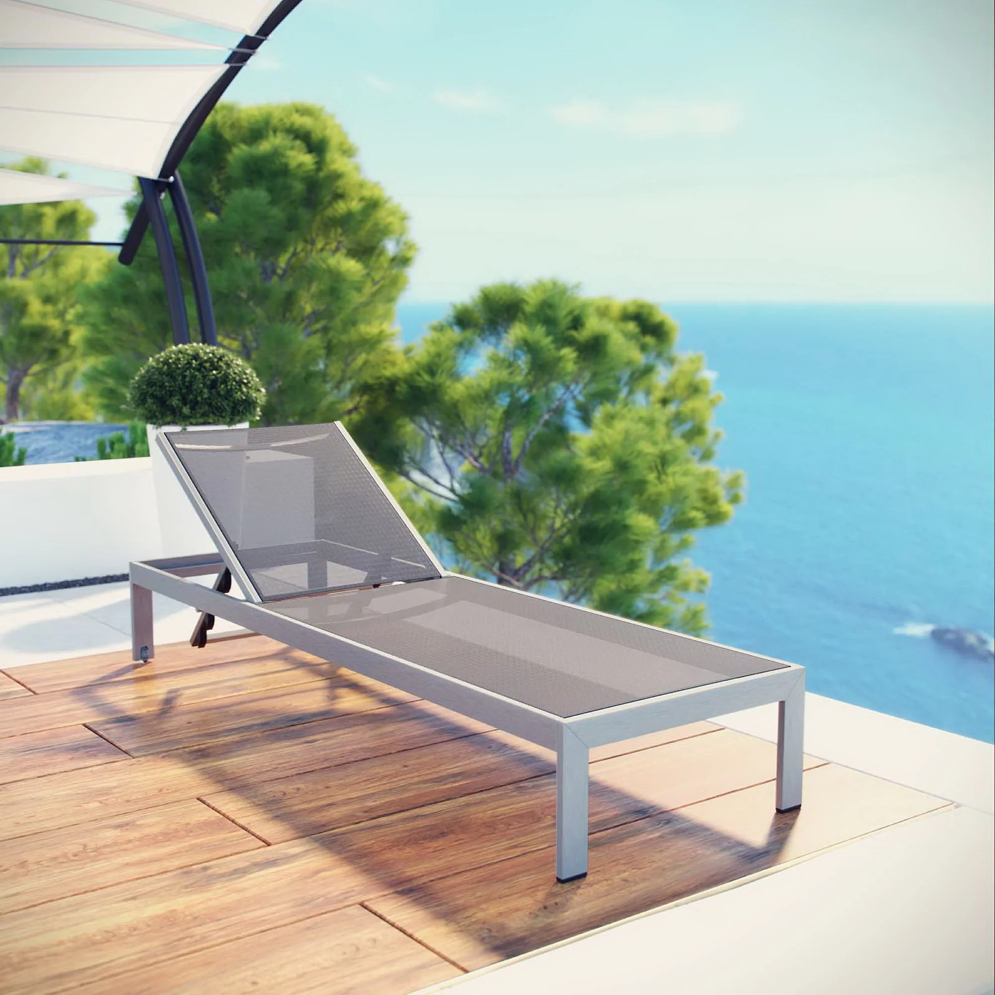 Shore Outdoor Patio Aluminum Mesh Chaise by Modway - Image 5