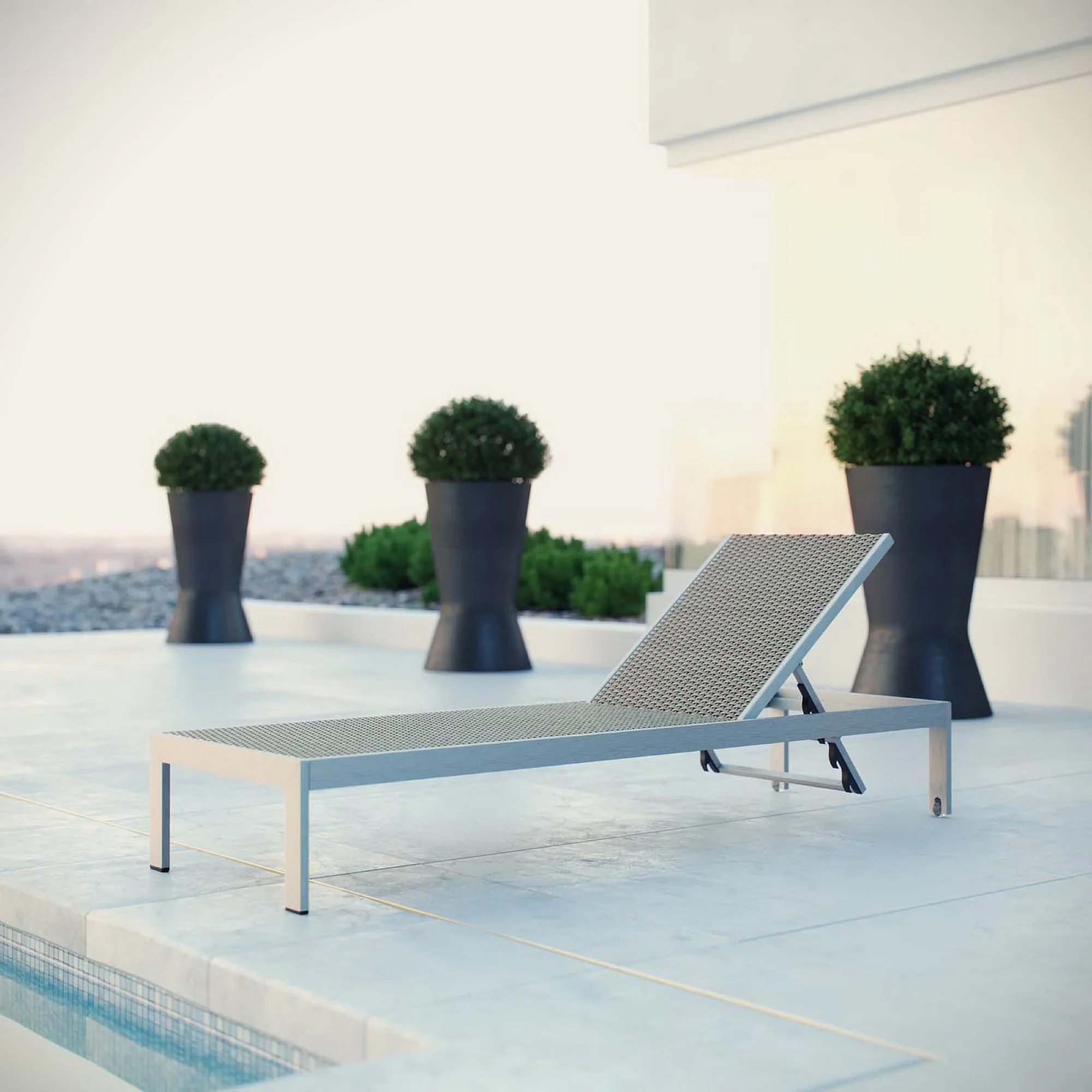 Shore Outdoor Patio Aluminum Rattan Chaise by Modway - Image 4