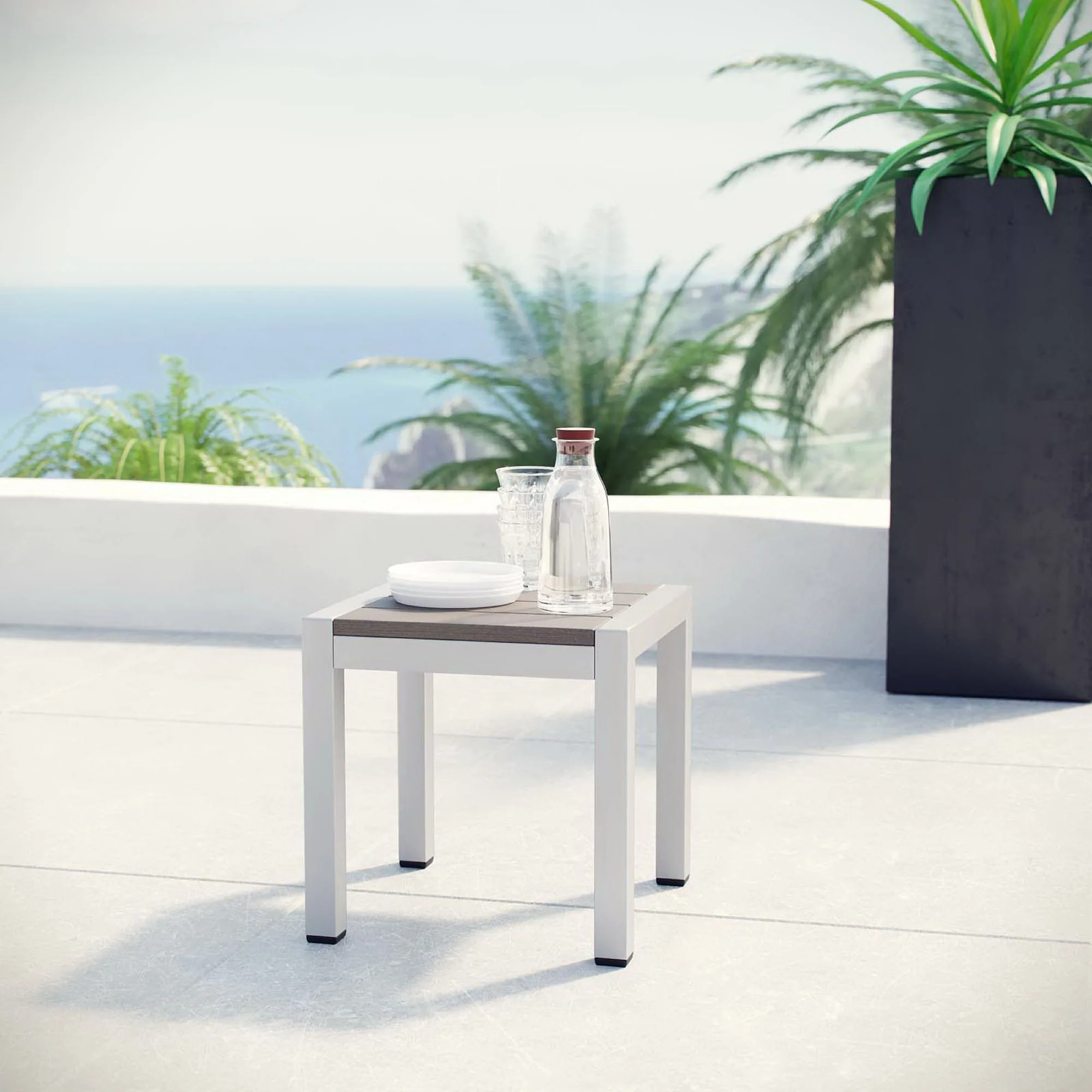 Shore Outdoor Patio Aluminum Side Table by Modway - Image 4