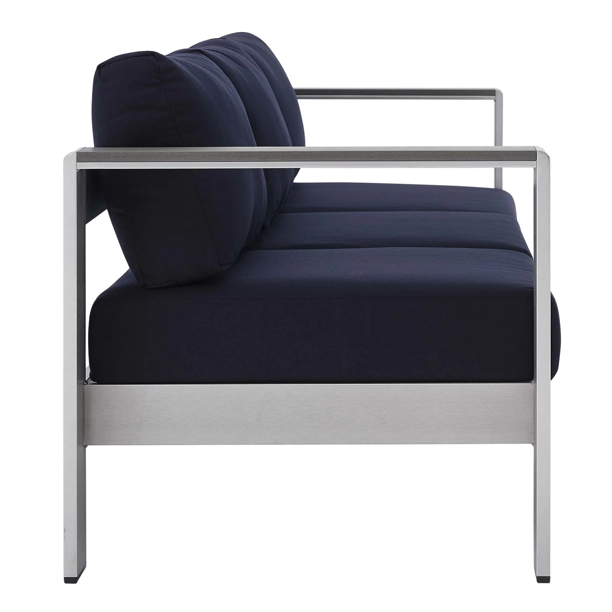 Shore Sunbrella Fabric Aluminum Outdoor Patio Sofa by Modway - Image 2