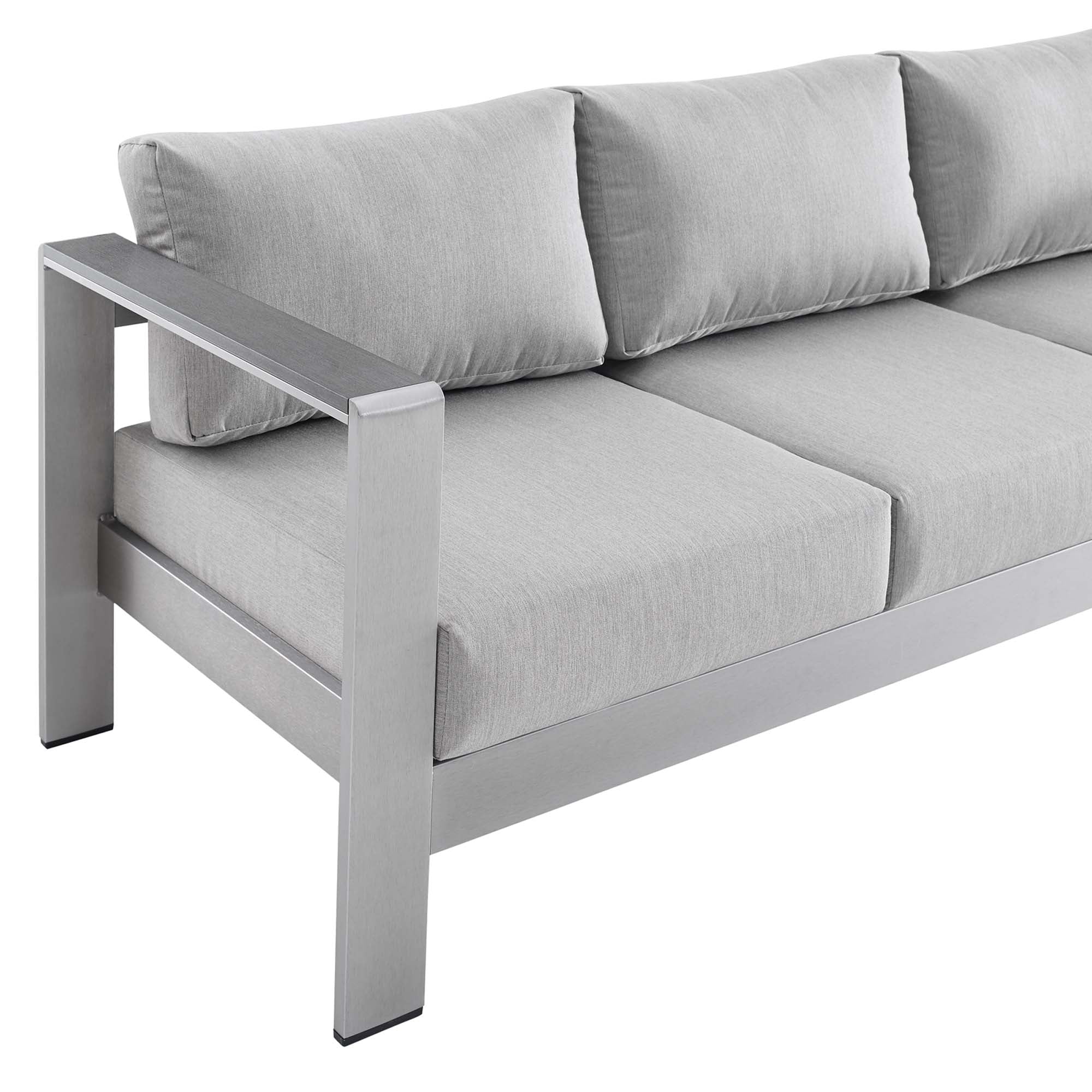 Shore Sunbrella Fabric Aluminum Outdoor Patio Sofa by Modway - Image 9