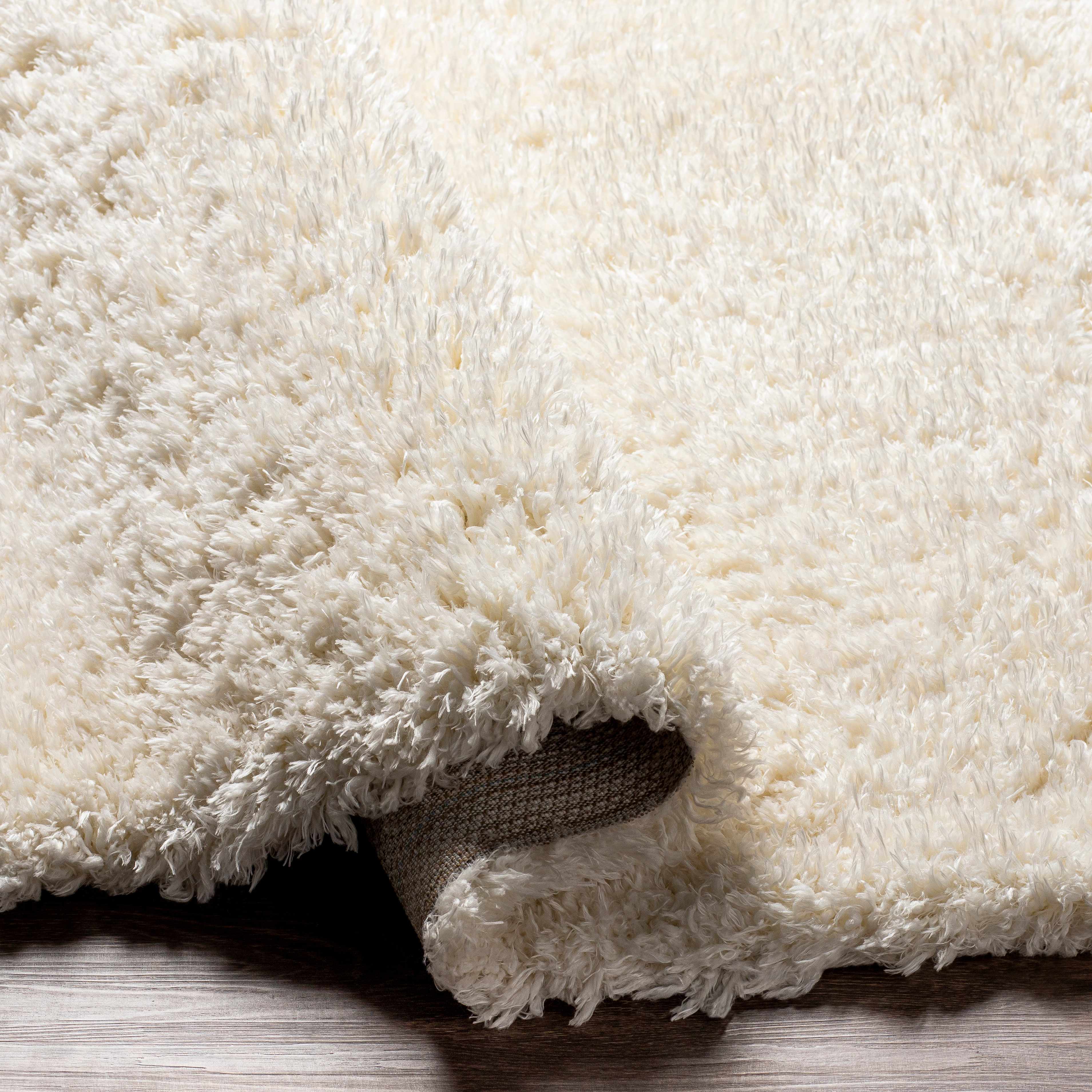 Siari Solid Cream Plush Rug - Image 7