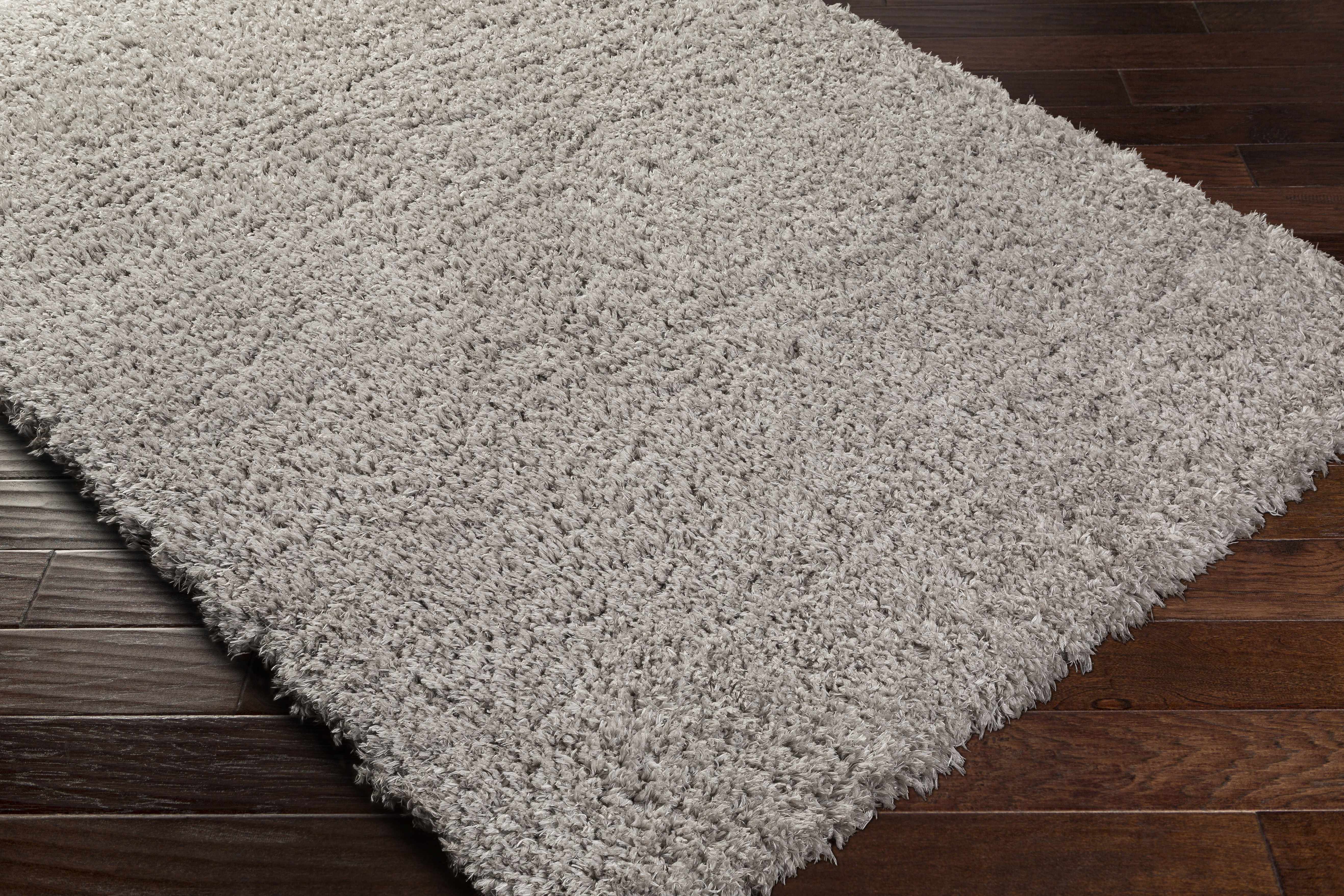 Siari Solid Medium Gray Shag Rug - Image 12