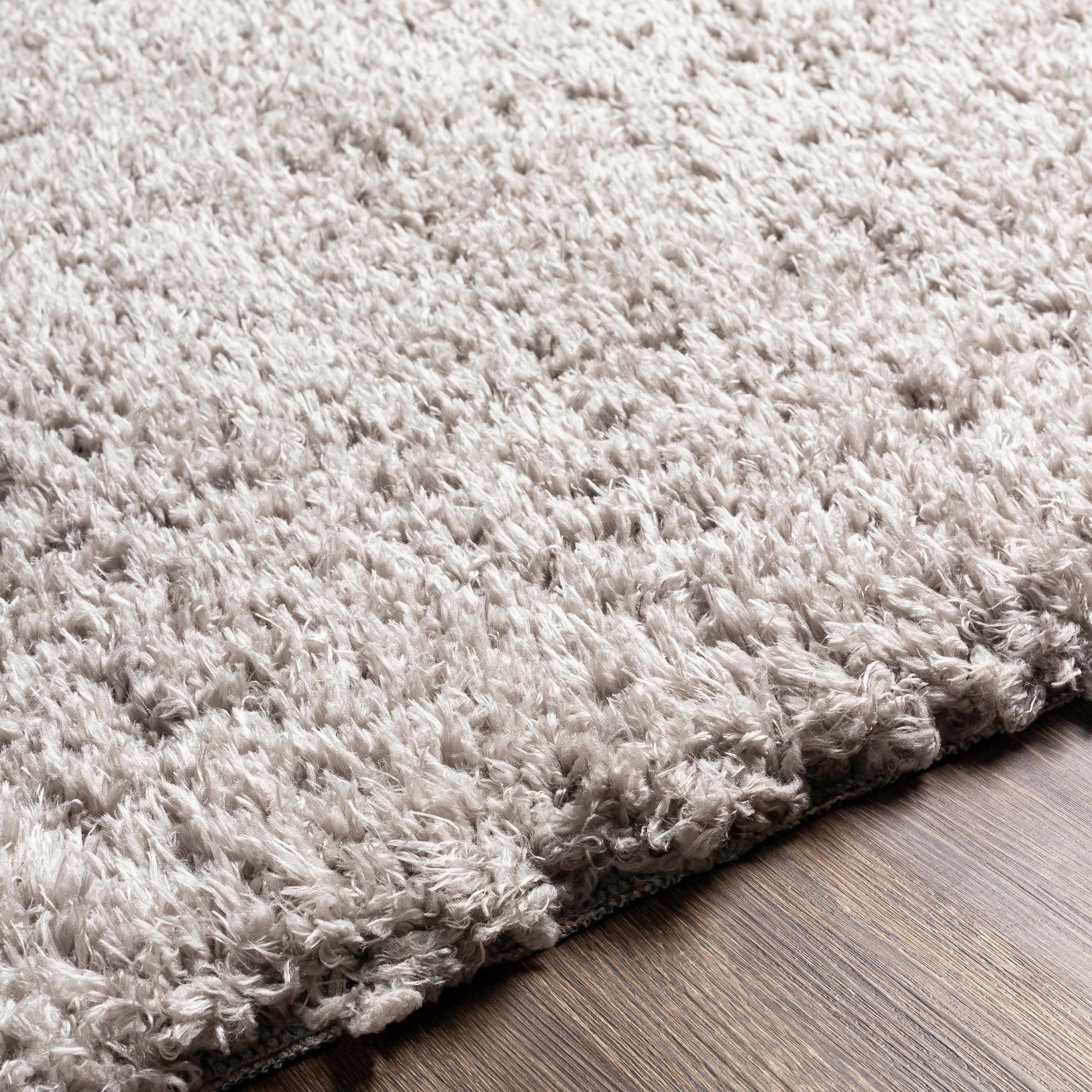 Siari Solid Medium Gray Shag Rug - Image 13