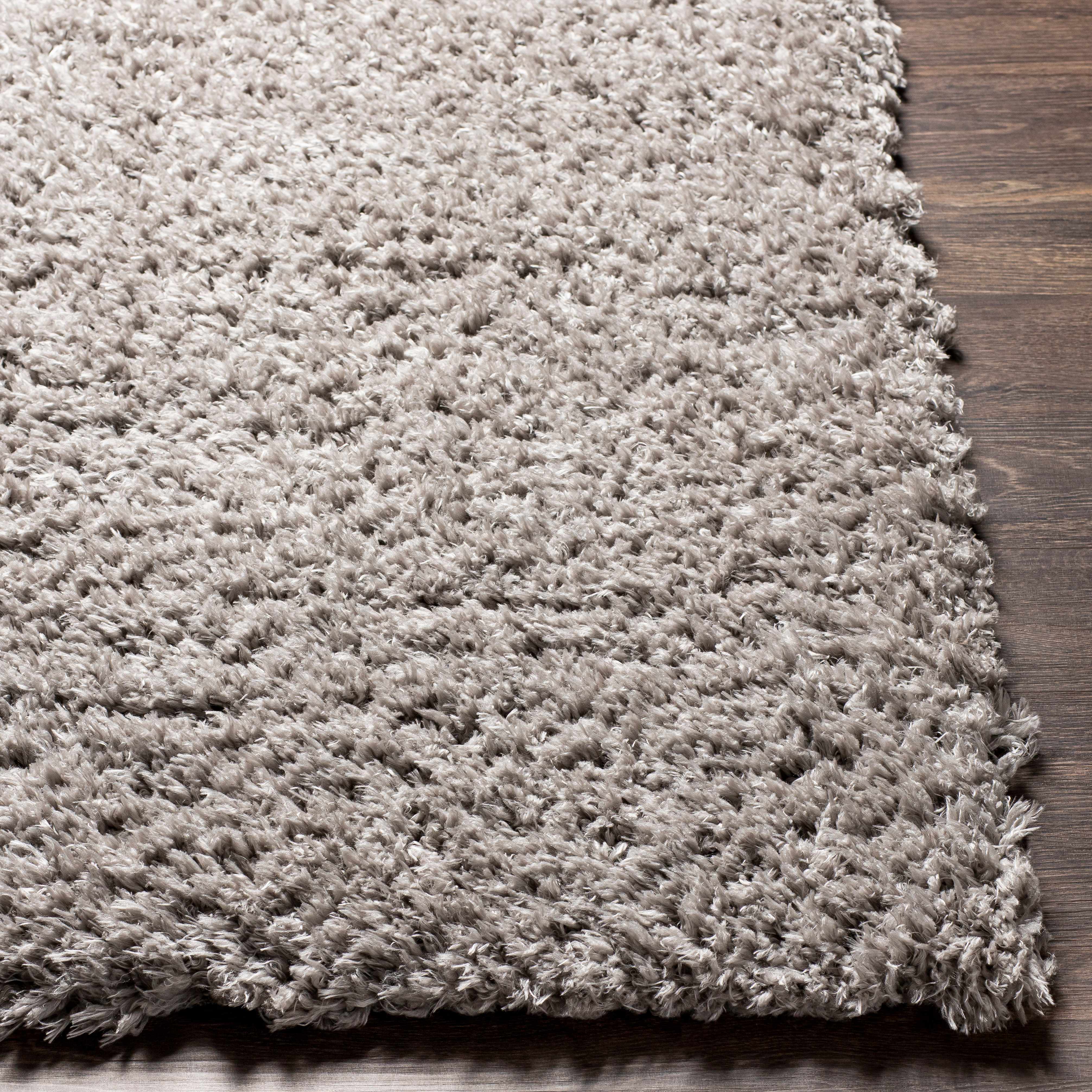 Siari Solid Medium Gray Shag Rug - Image 5