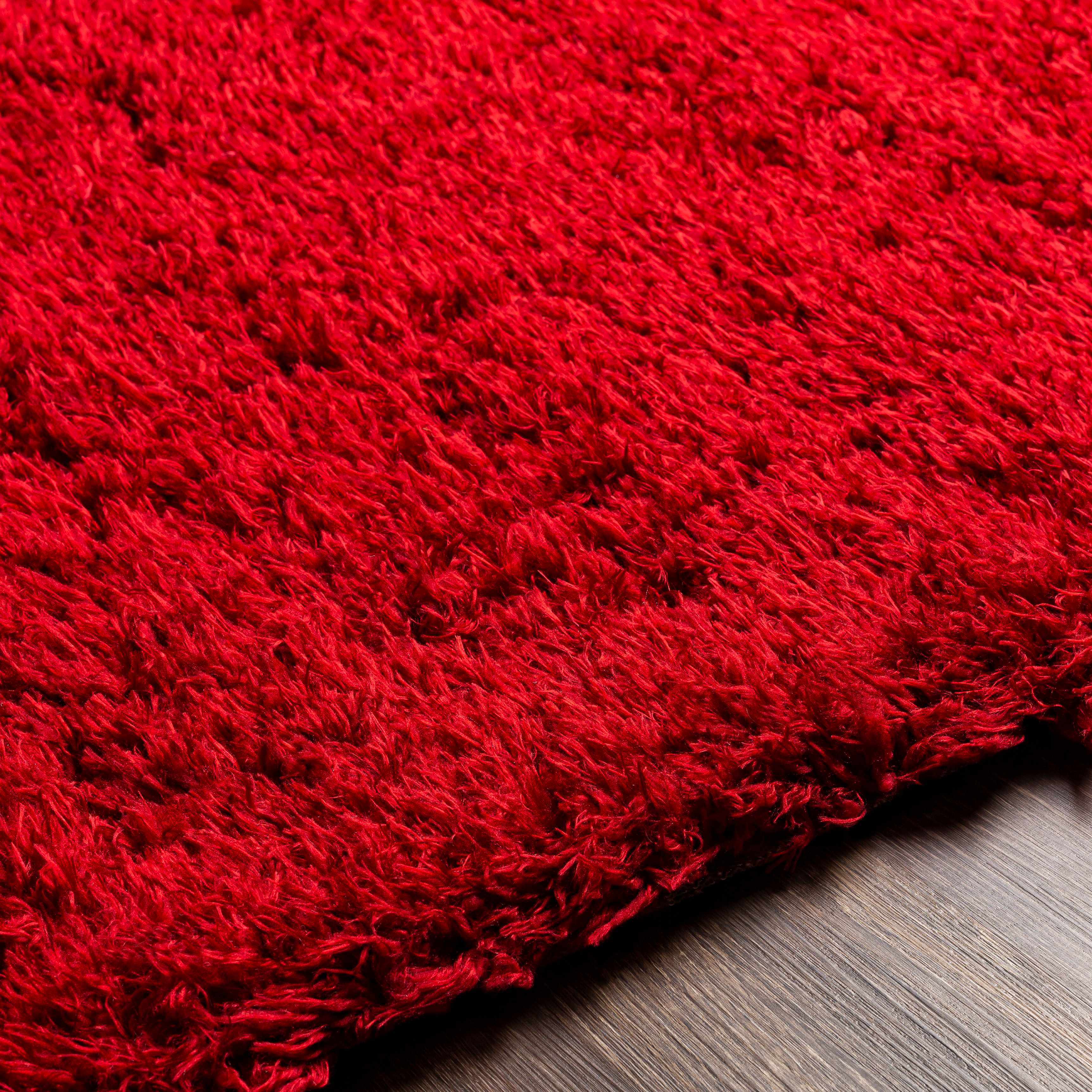 Siari Solid Red Shag Area Rug - Clearance - Image 3