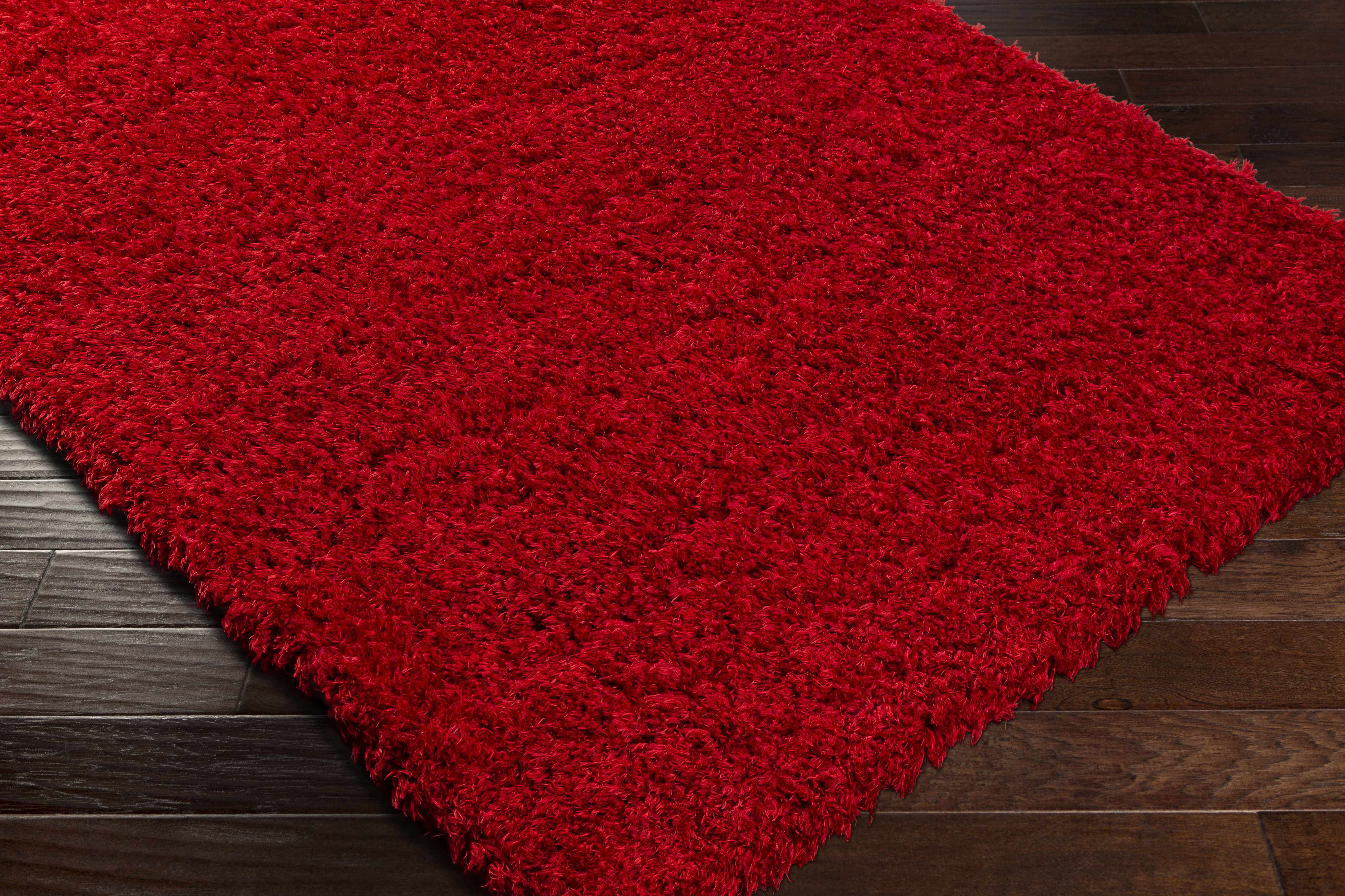 Siari Solid Red Shag Area Rug - Clearance - Image 7