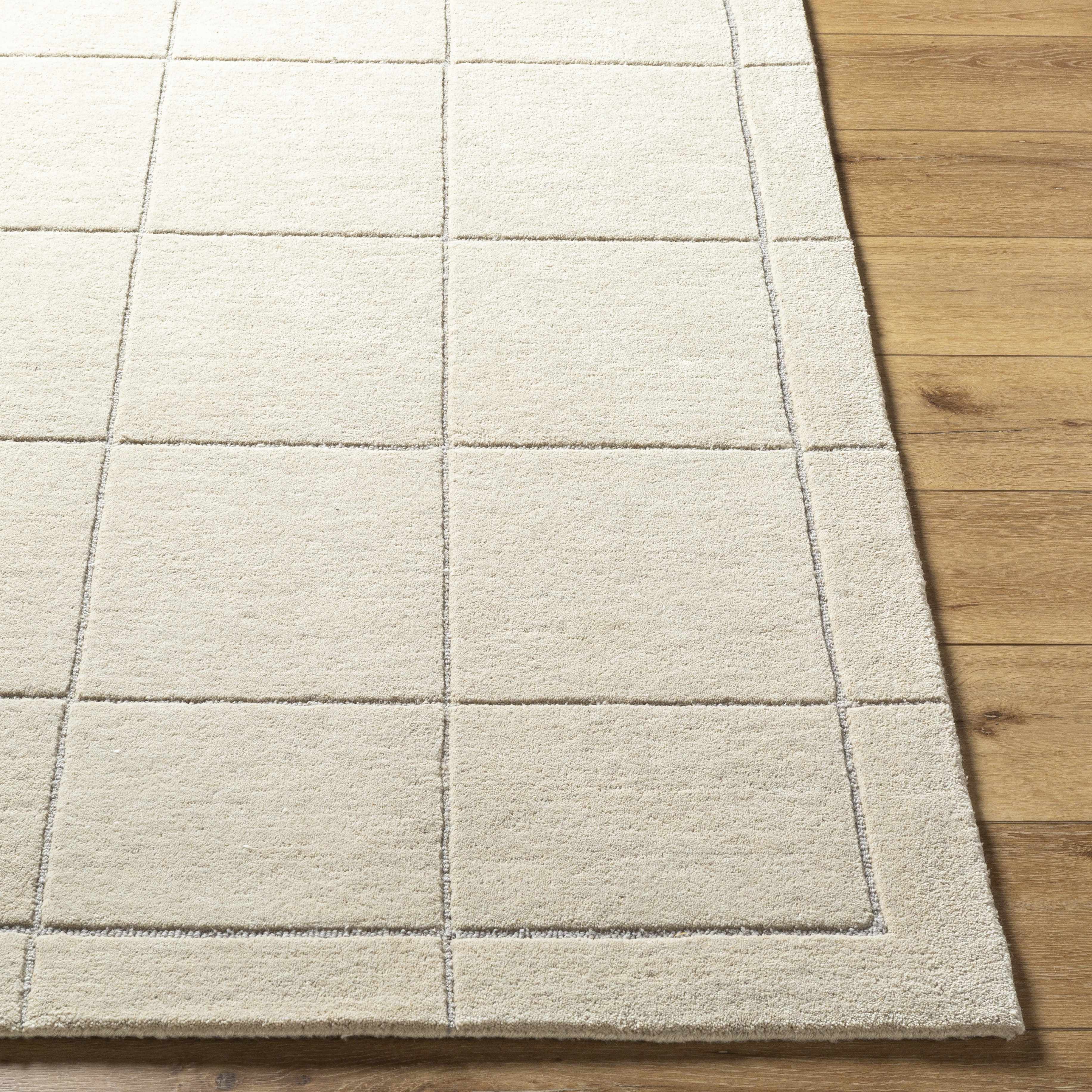 Siarl Cream Checkered Area Rug - Image 3