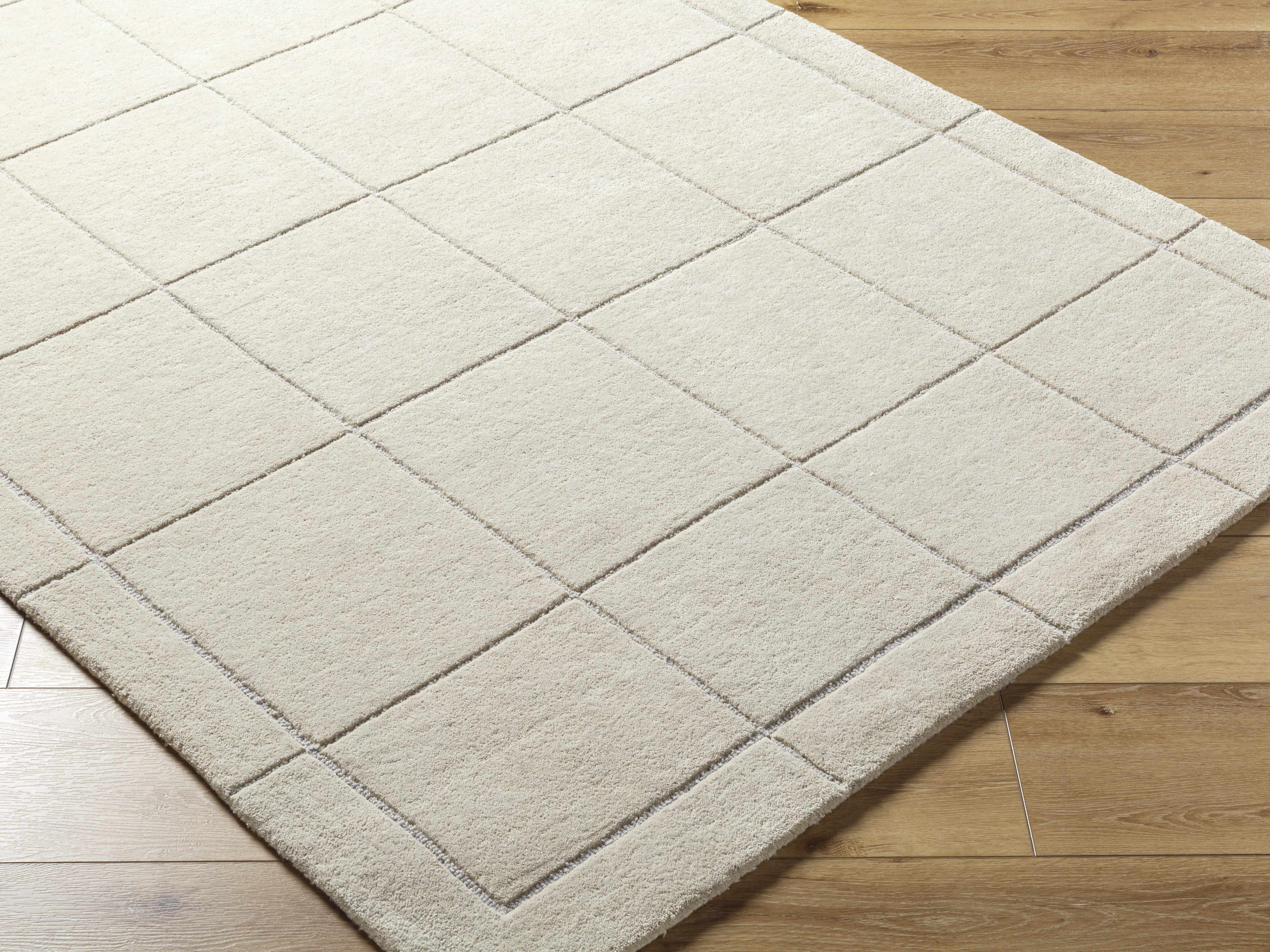 Siarl Cream Checkered Area Rug - Image 4