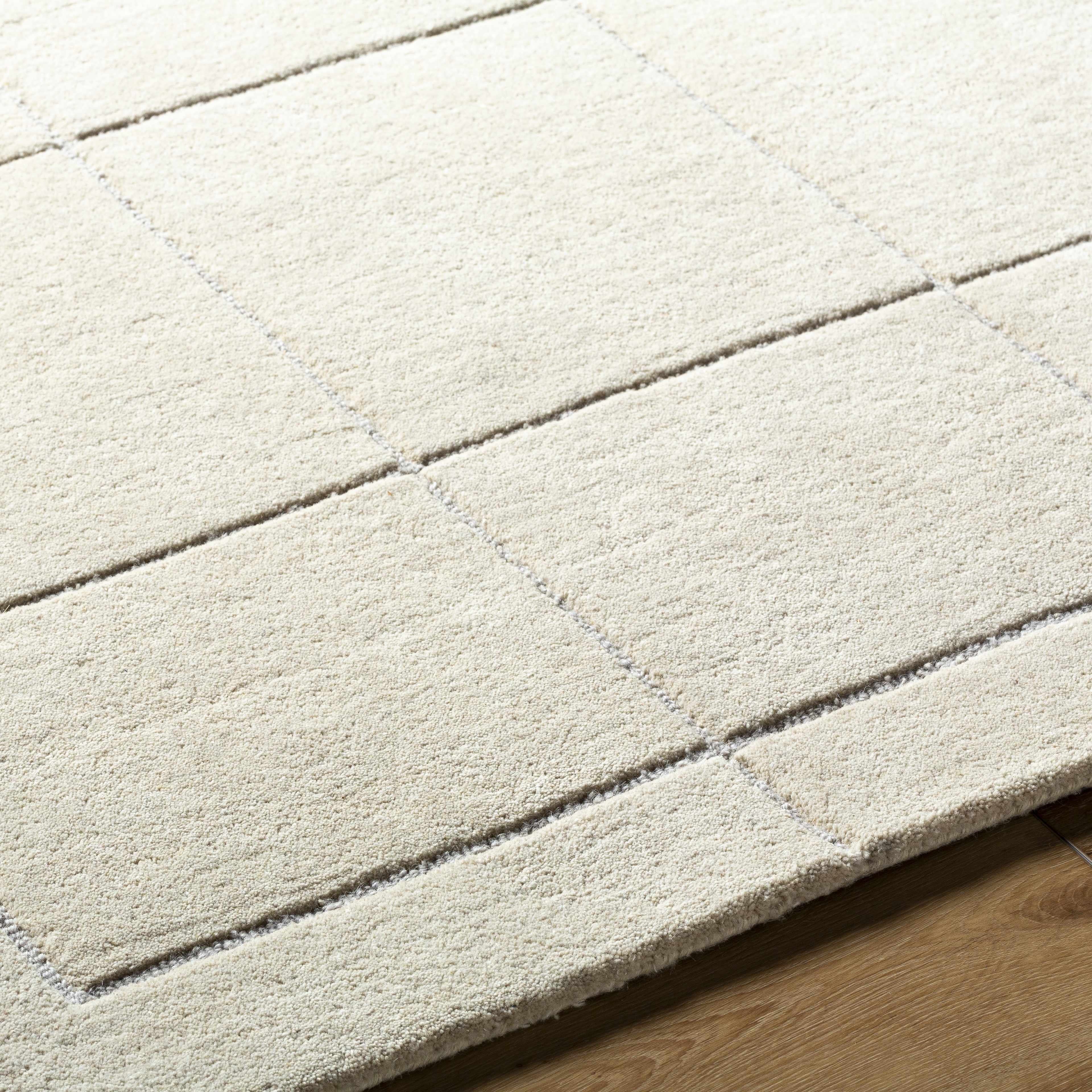 Siarl Cream Checkered Area Rug - Image 6