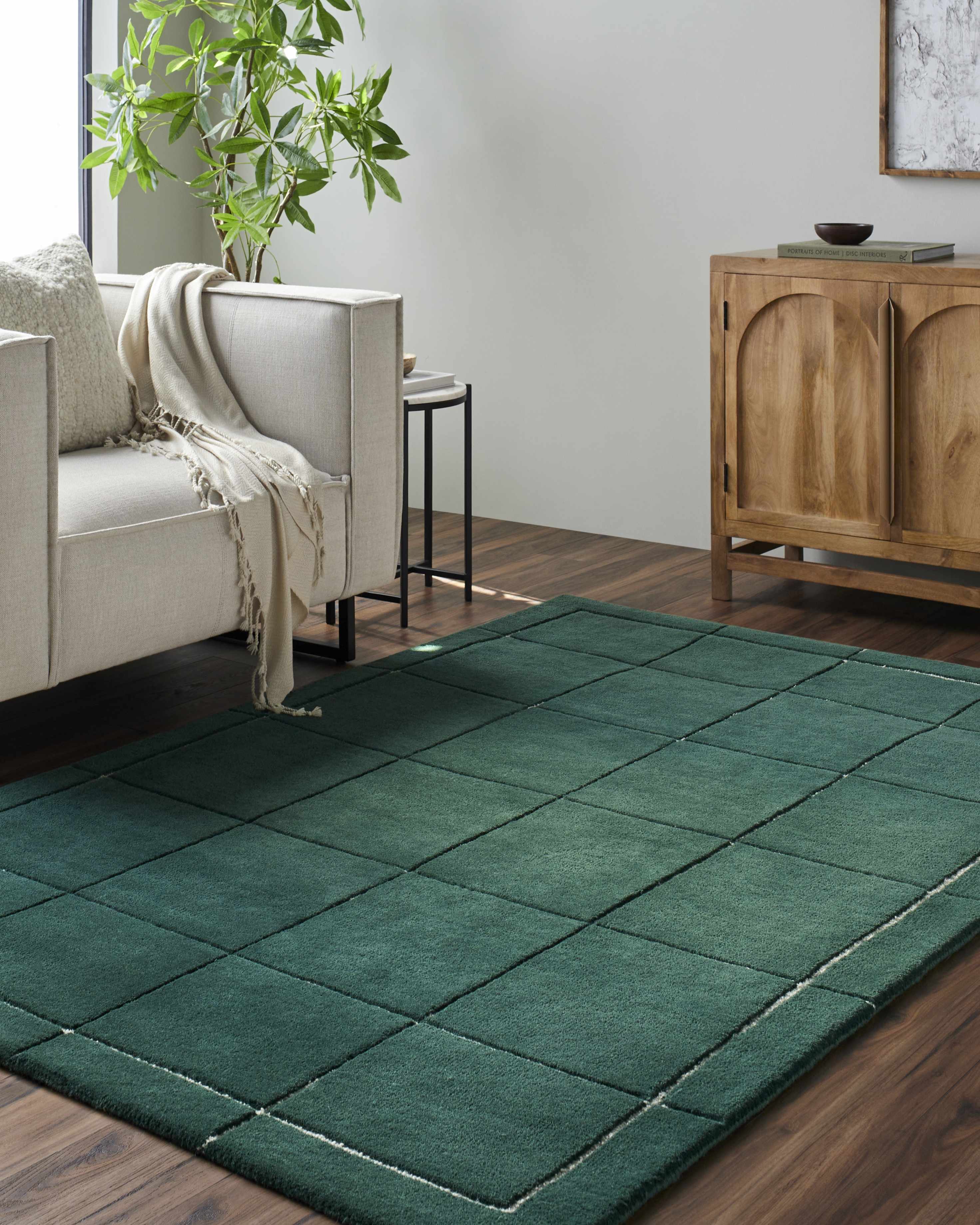 Siarl Green Checkered Area Rug - Image 2