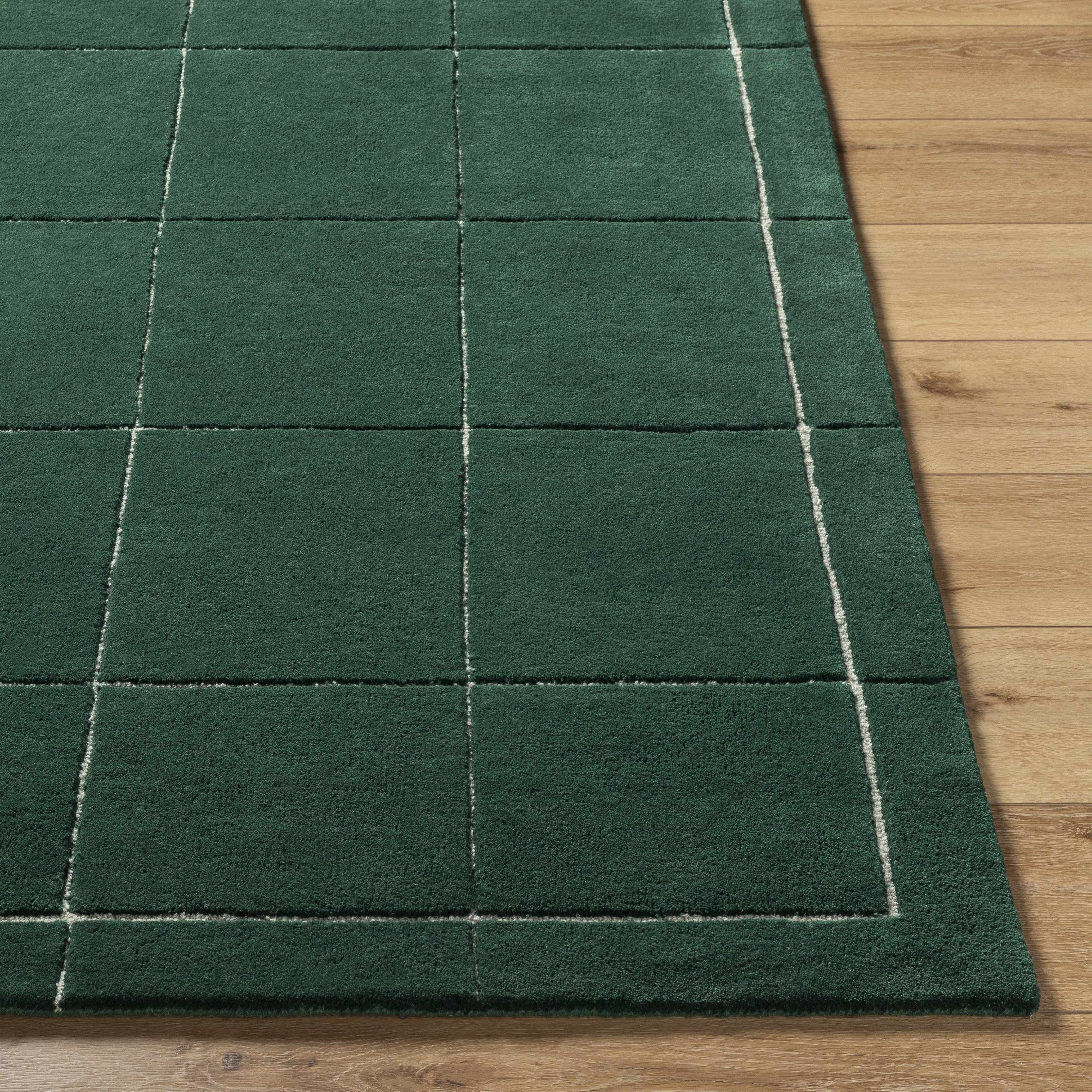 Siarl Green Checkered Area Rug - Image 3