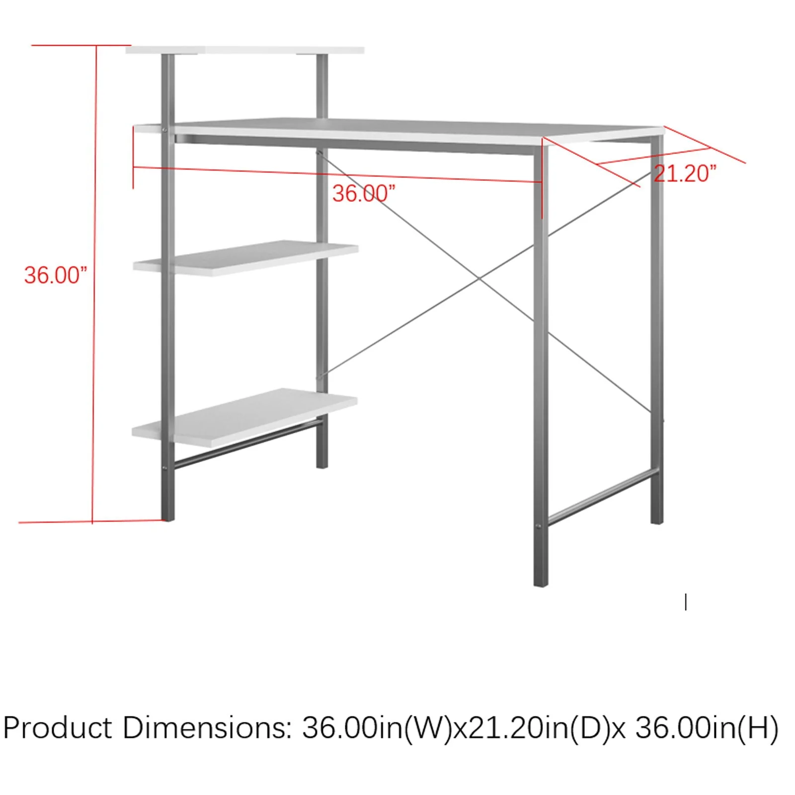 Side Storage Student Desk - White - Image 3