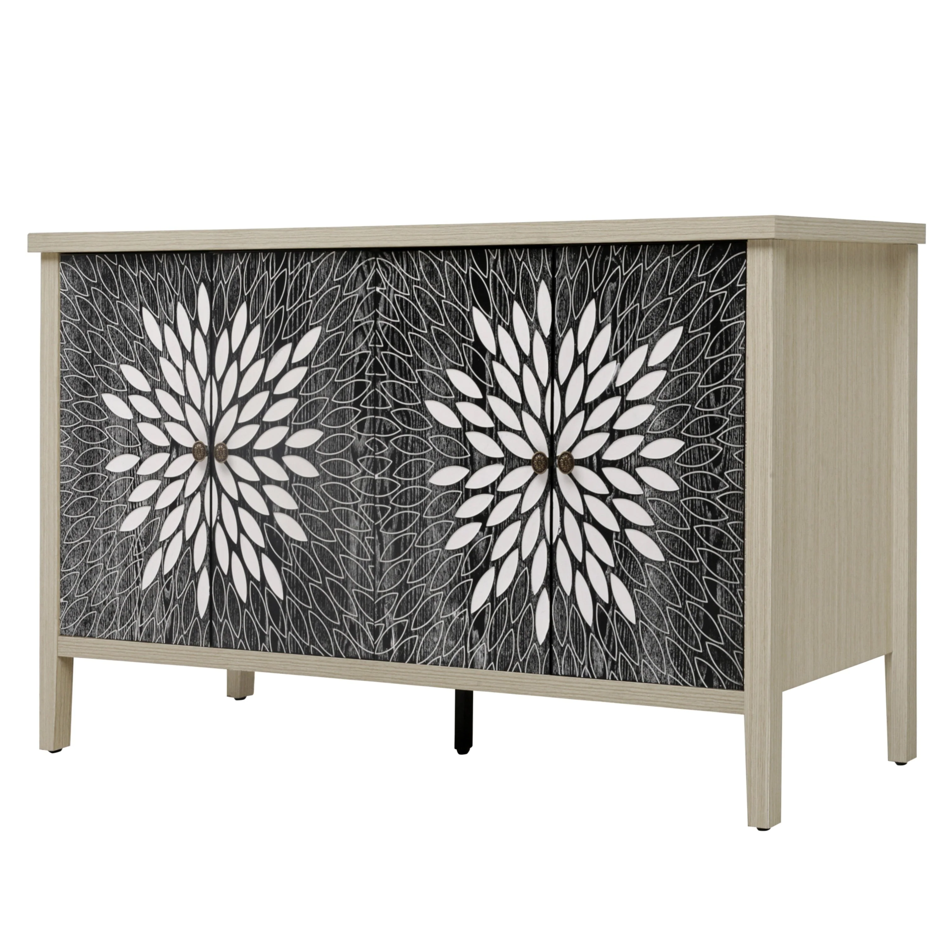 Sideboard Buffet Cabinet with 4 Doors and Adjustable Shelves - Image 12