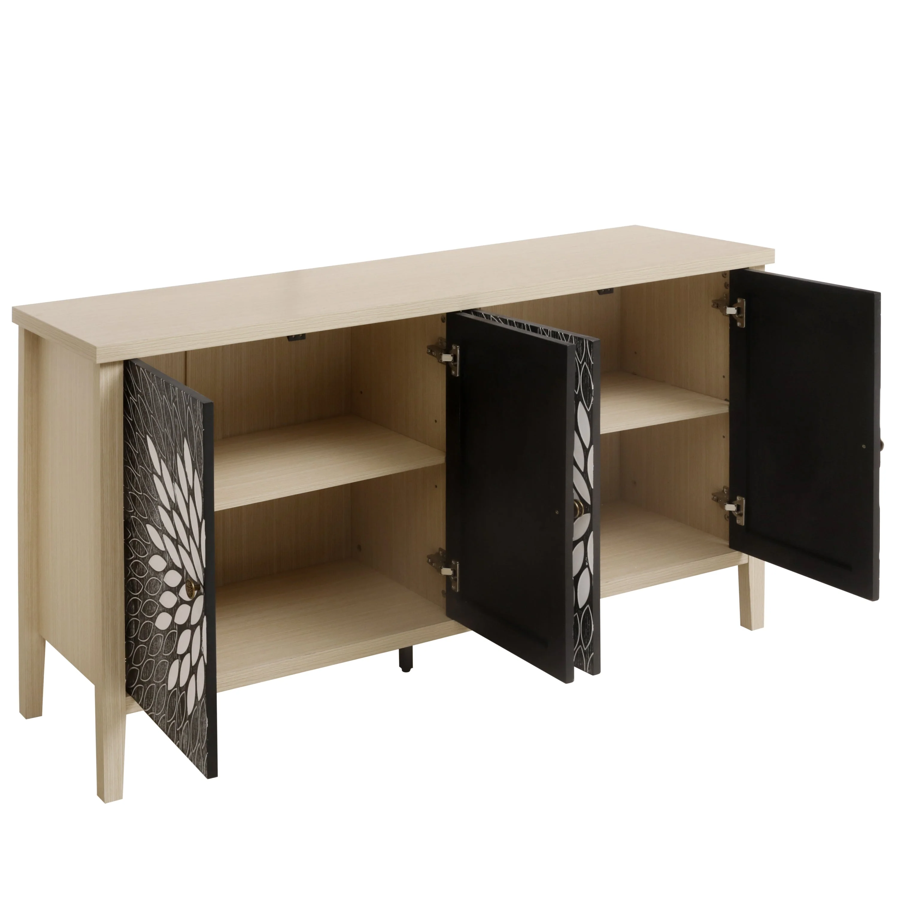 Sideboard Buffet Cabinet with 4 Doors and Adjustable Shelves - Image 16