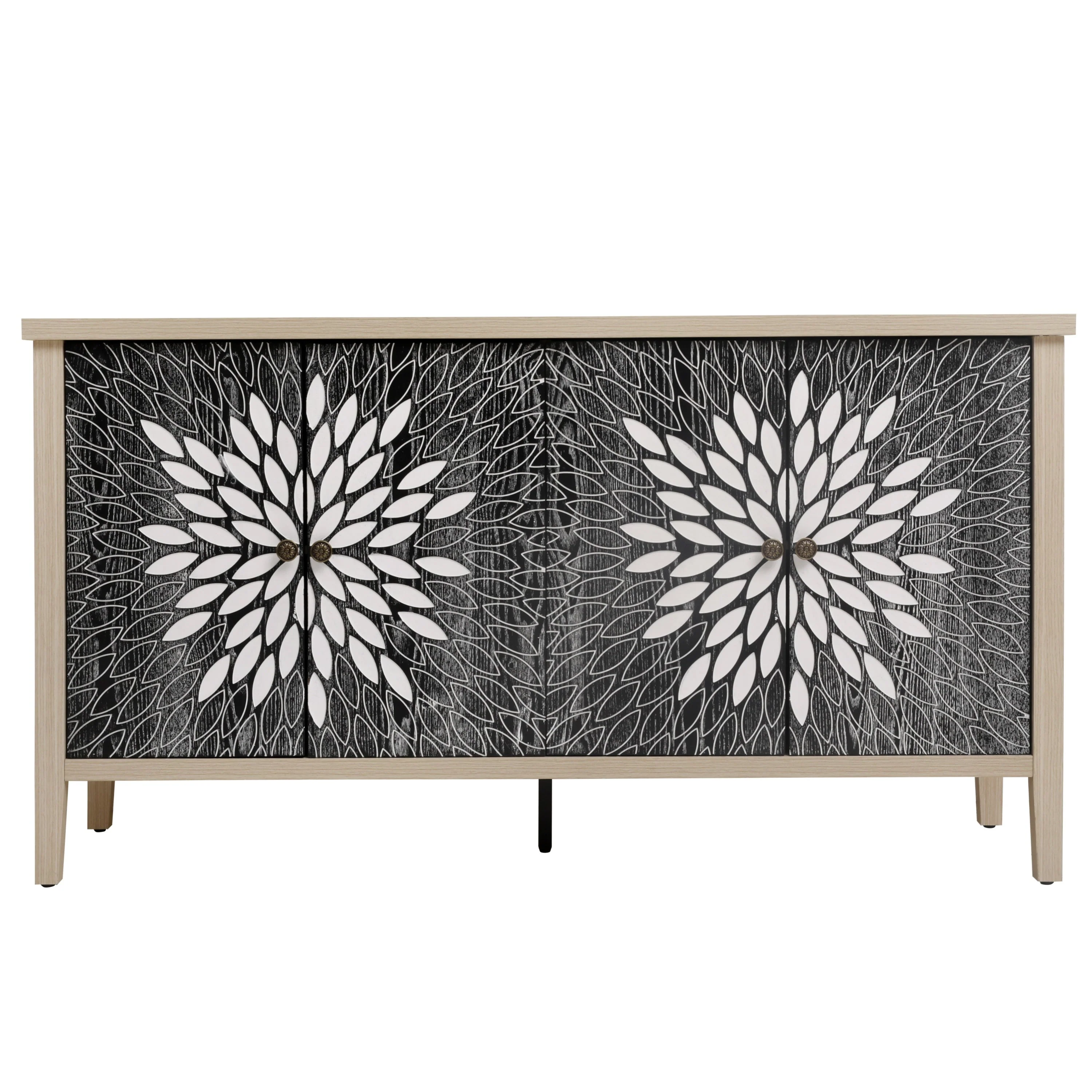 Sideboard Buffet Cabinet with 4 Doors and Adjustable Shelves - Image 2
