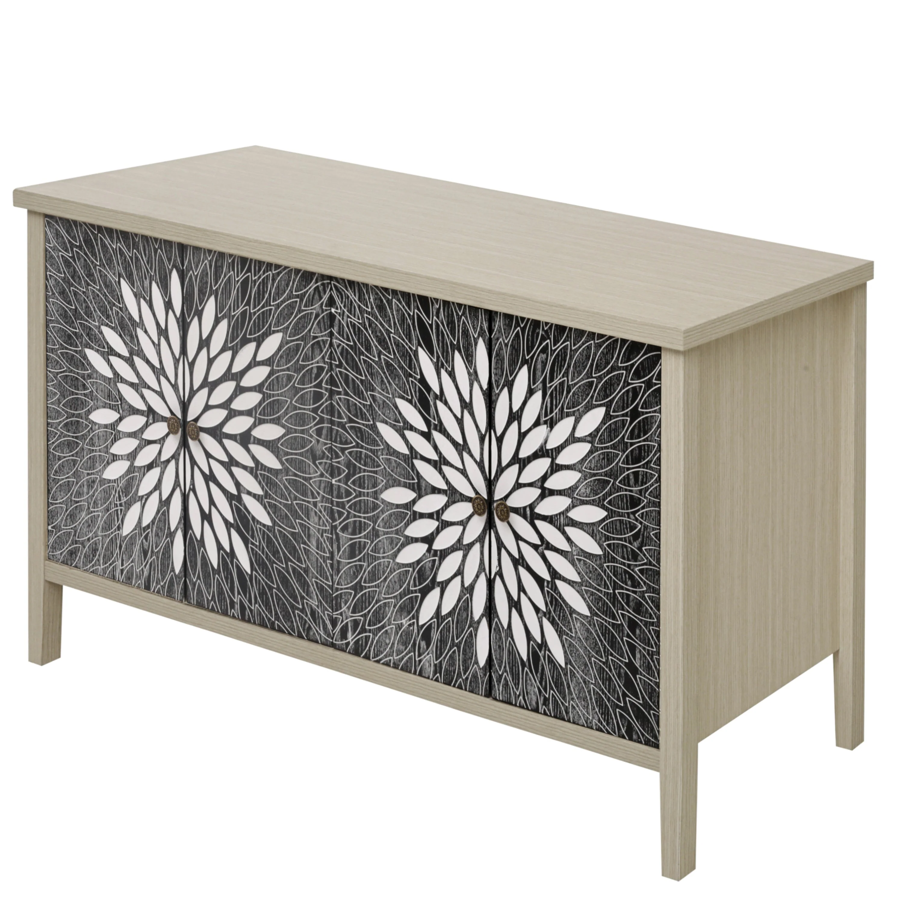 Sideboard Buffet Cabinet with 4 Doors and Adjustable Shelves - Image 8