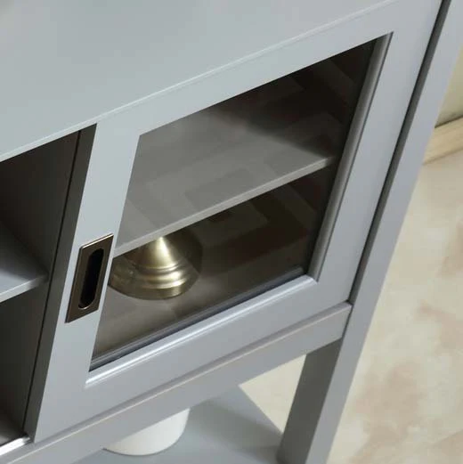 Sideboard Buffet Table with Doors Grey - Image 6
