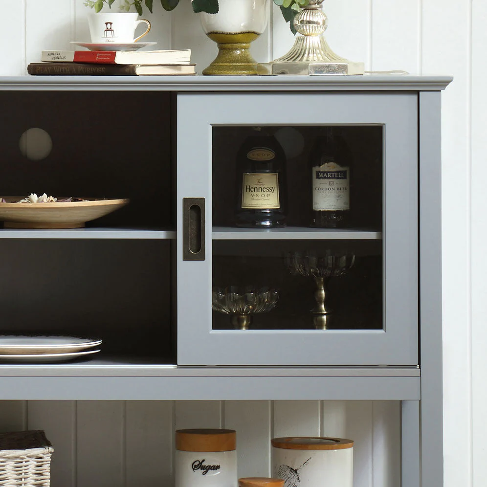 Sideboard Buffet Table with Doors Grey - Image 7