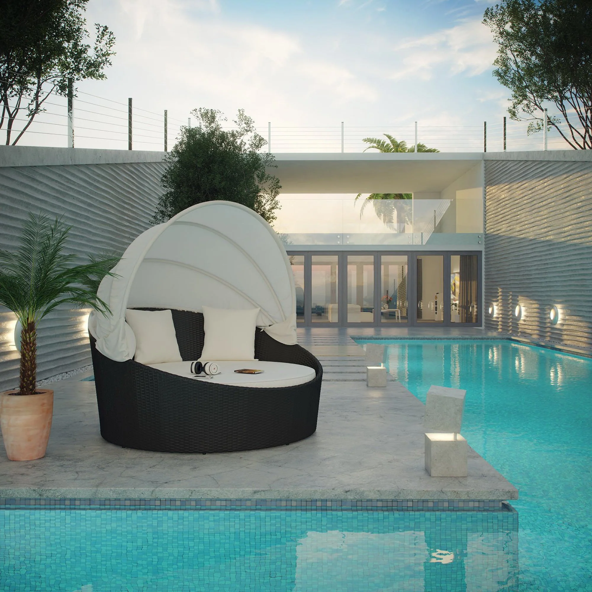Siesta Canopy Outdoor Patio Daybed by Modway - Image 2