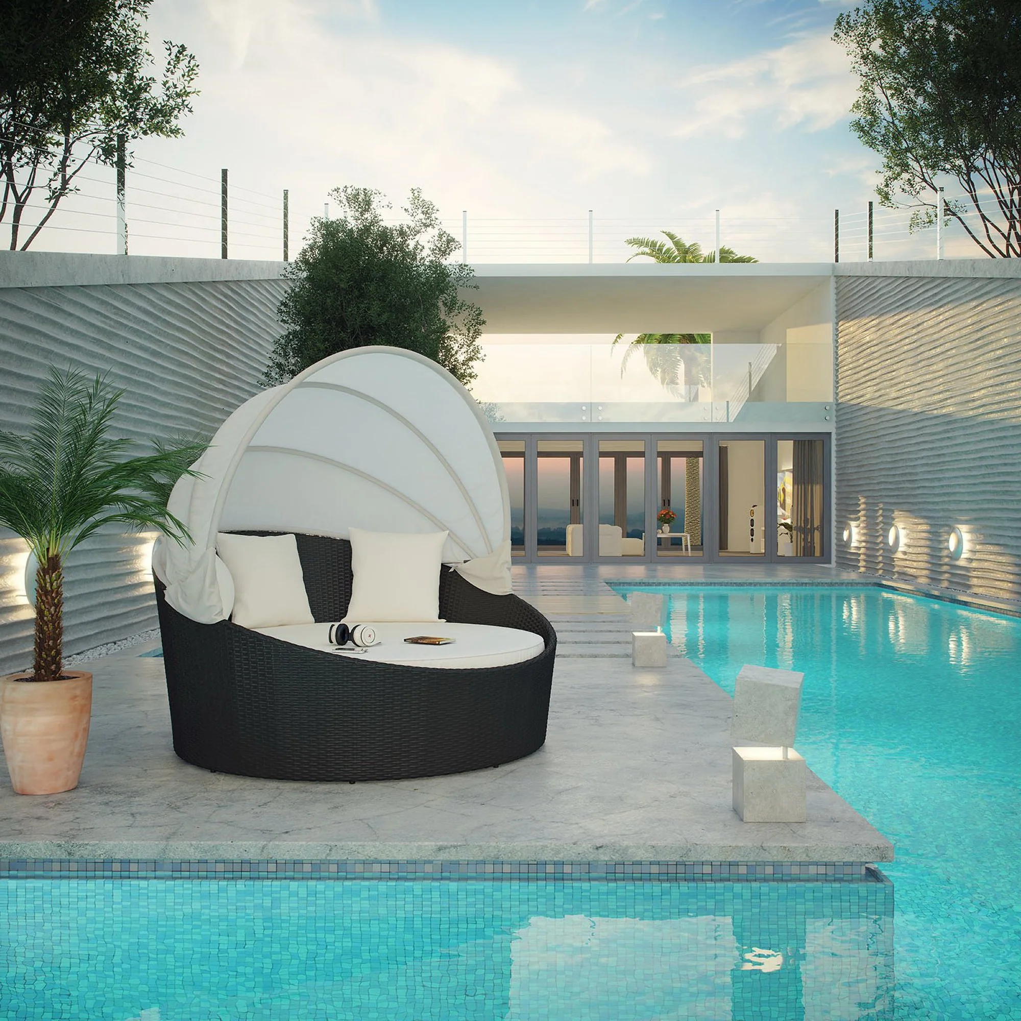 Siesta Canopy Outdoor Patio Daybed by Modway - Image 3