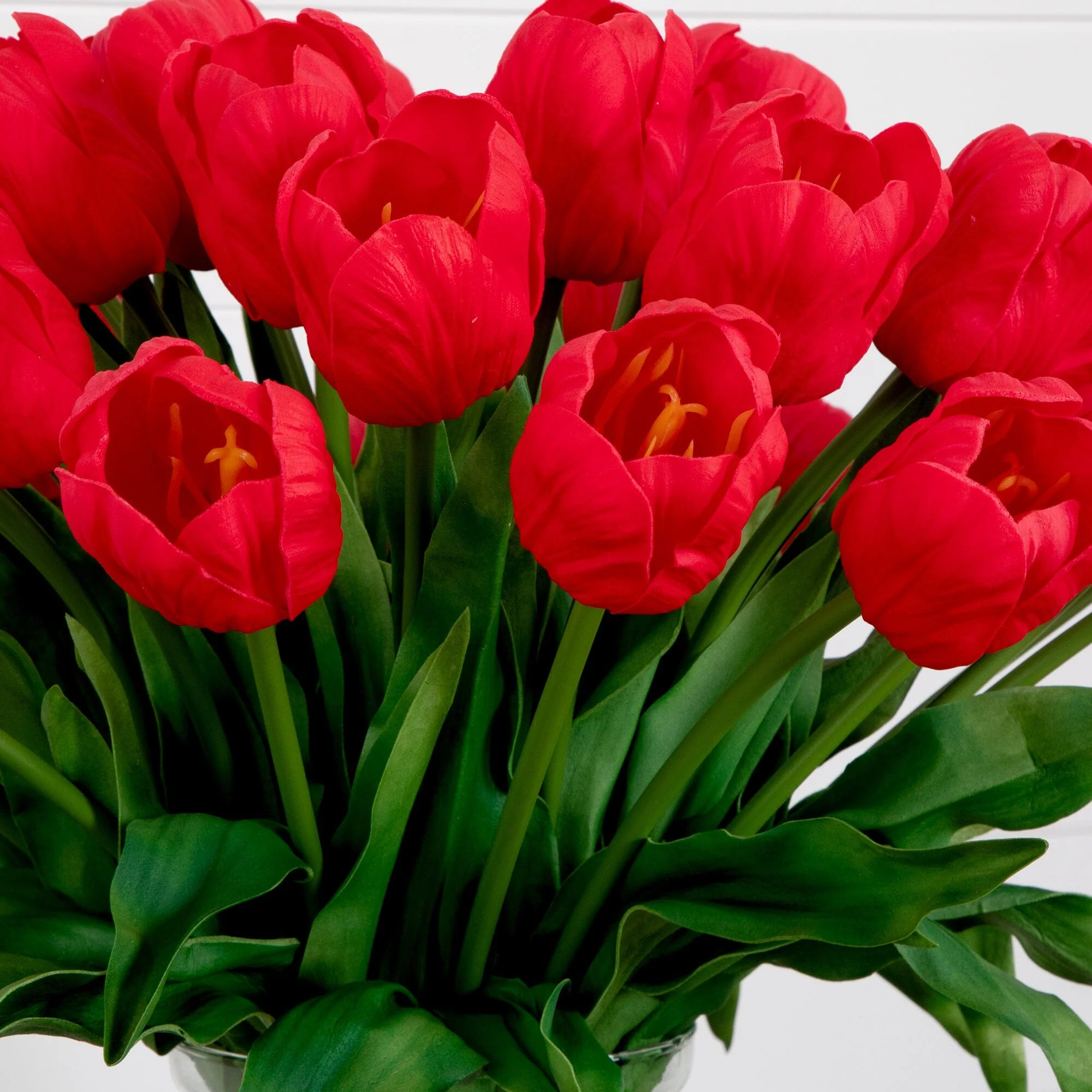 Signature Collection 24” Tulip Artificial Arrangement in Glass Vase - Image 14