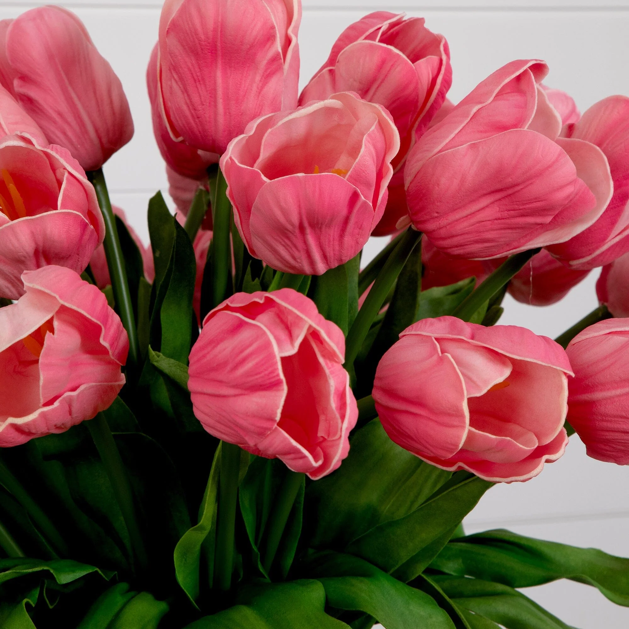 Signature Collection 24” Tulip Artificial Arrangement in Glass Vase - Image 2