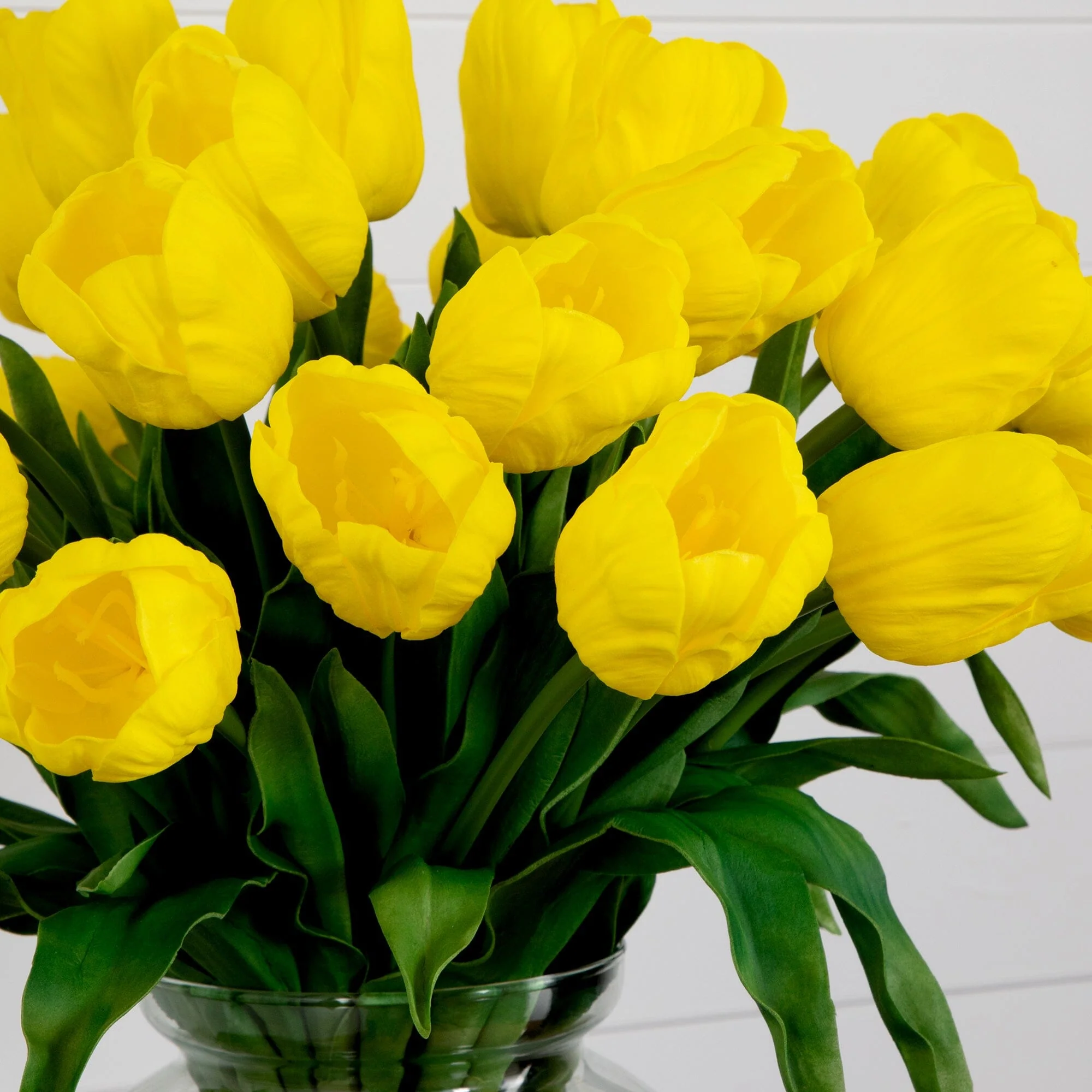 Signature Collection 24” Tulip Artificial Arrangement in Glass Vase - Image 7